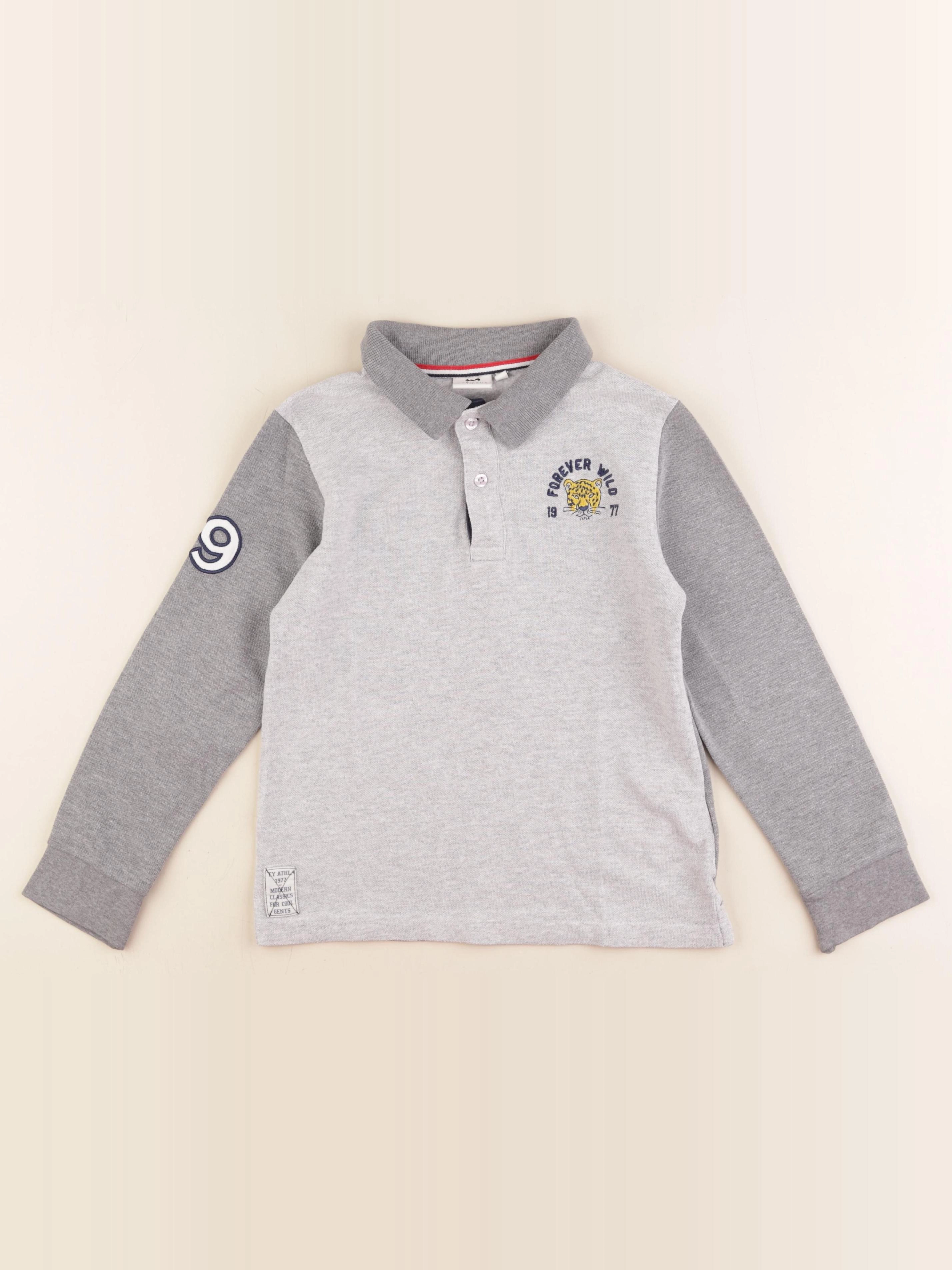 Cyrillus - polo gris - 8 ans