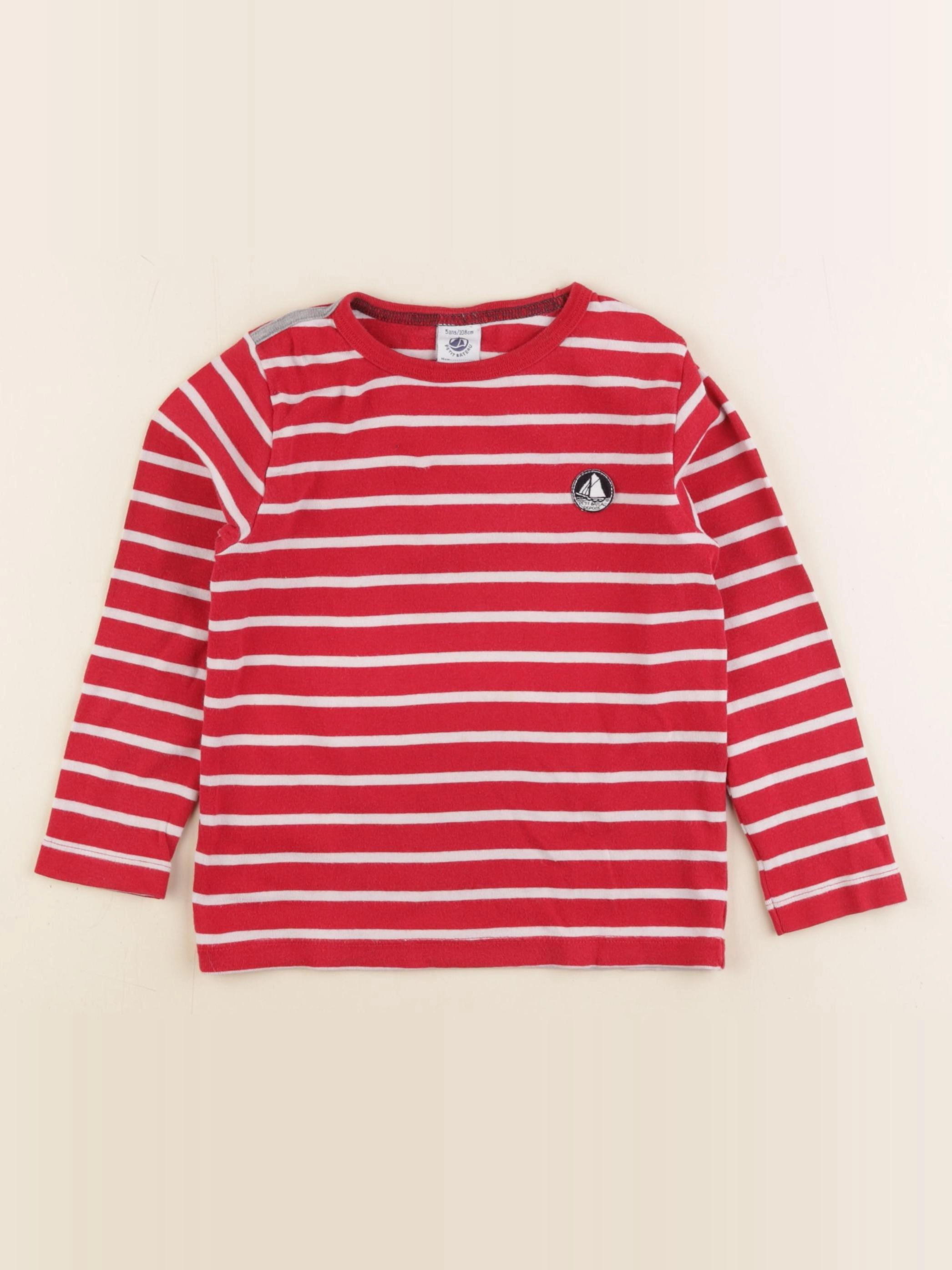 Petit Bateau - tee-shirt rouge - 5 ans
