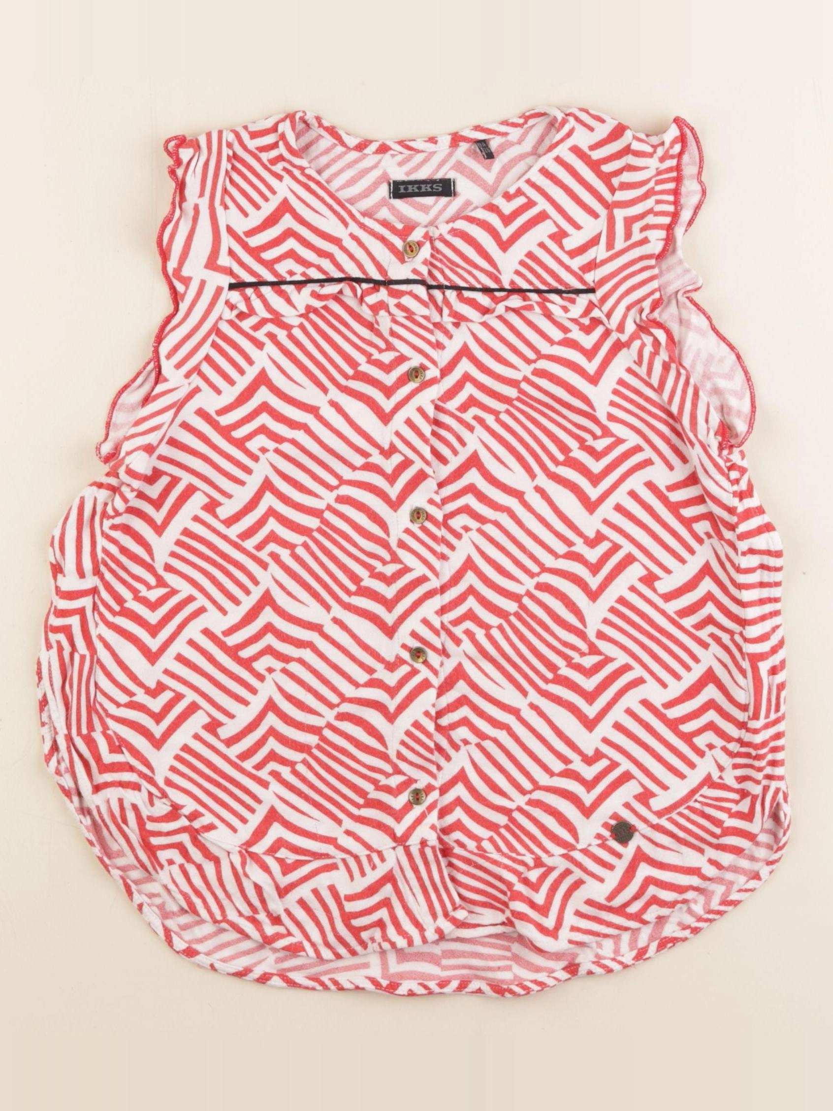 IKKS - blouse blanc, rouge - 8 ans