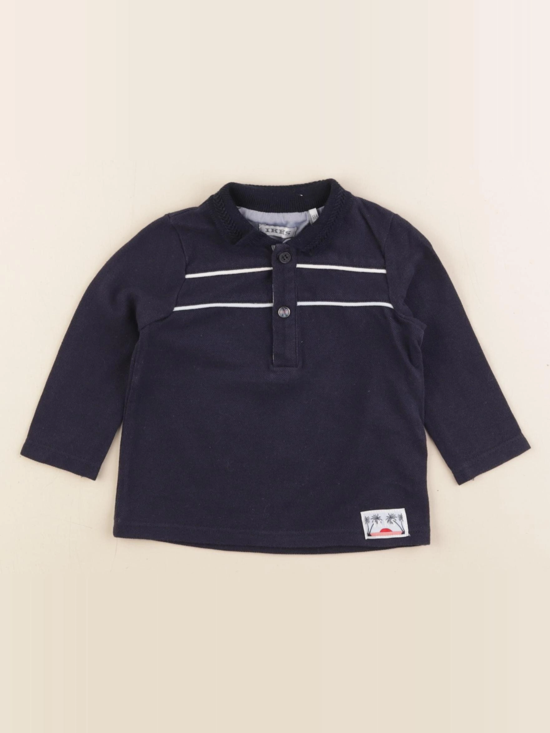 IKKS - polo imprimé au dos bleu - 6 mois