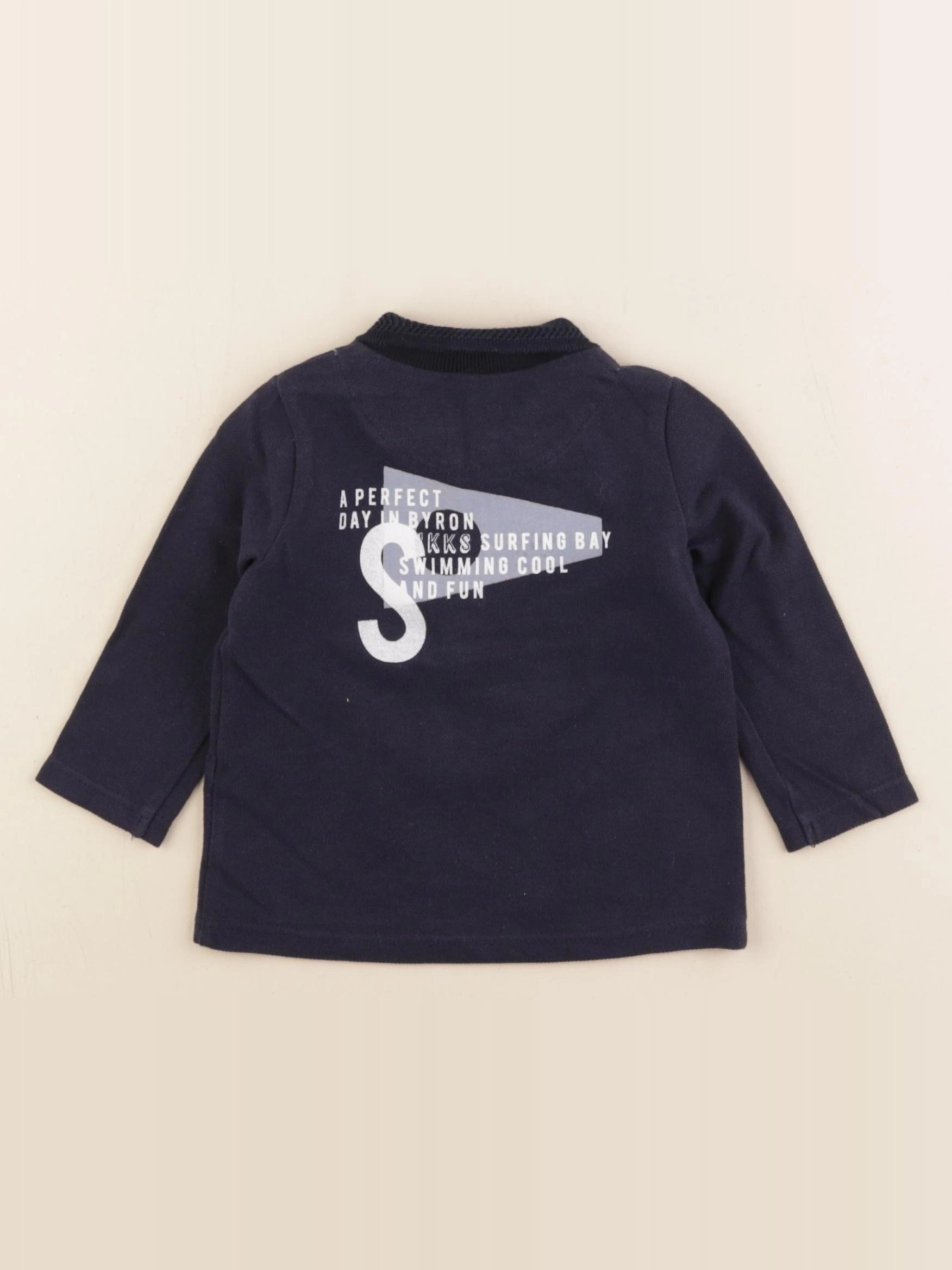 IKKS - polo imprimé au dos bleu - 6 mois