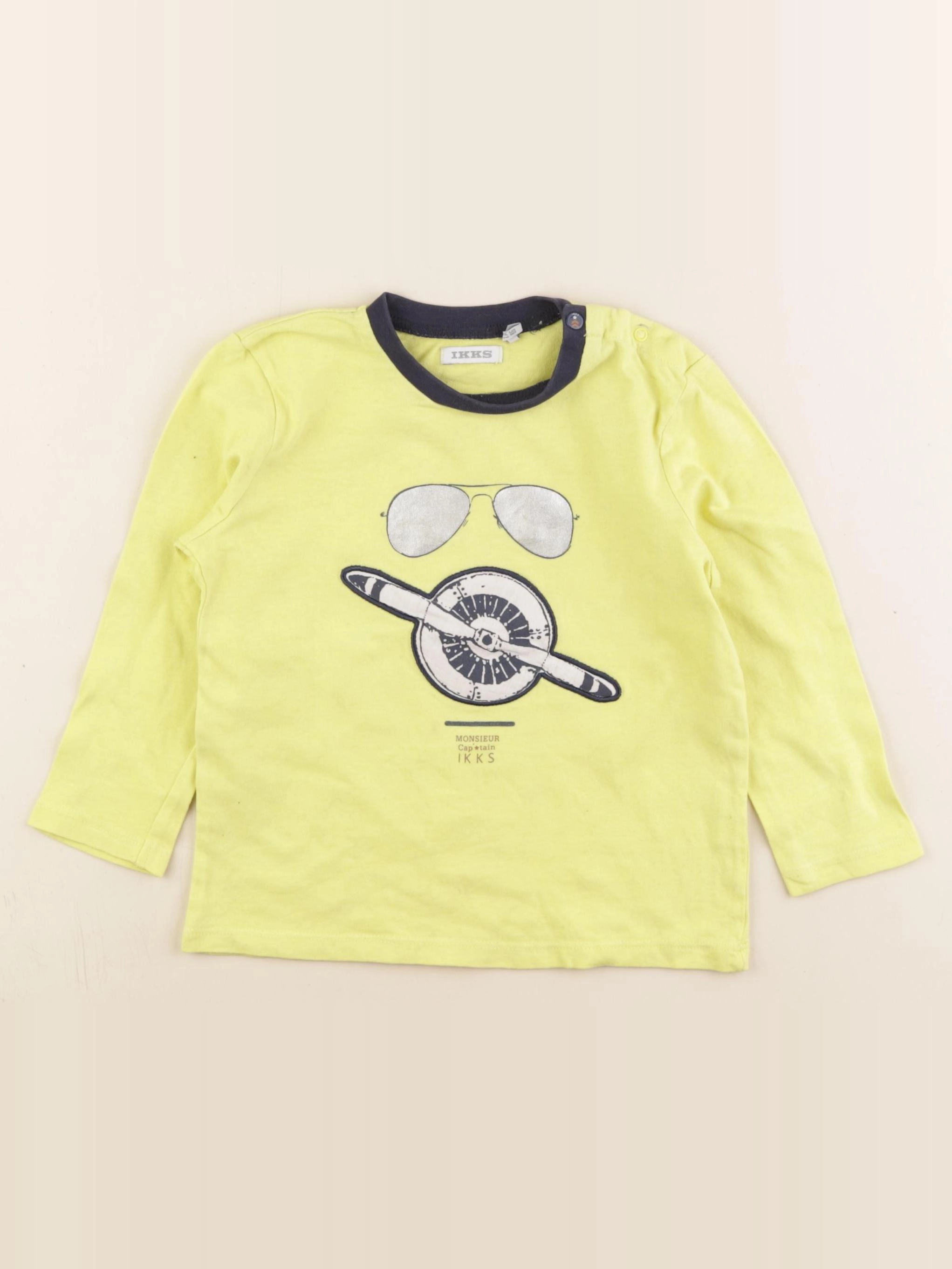 IKKS - tee-shirt jaune - 2 ans