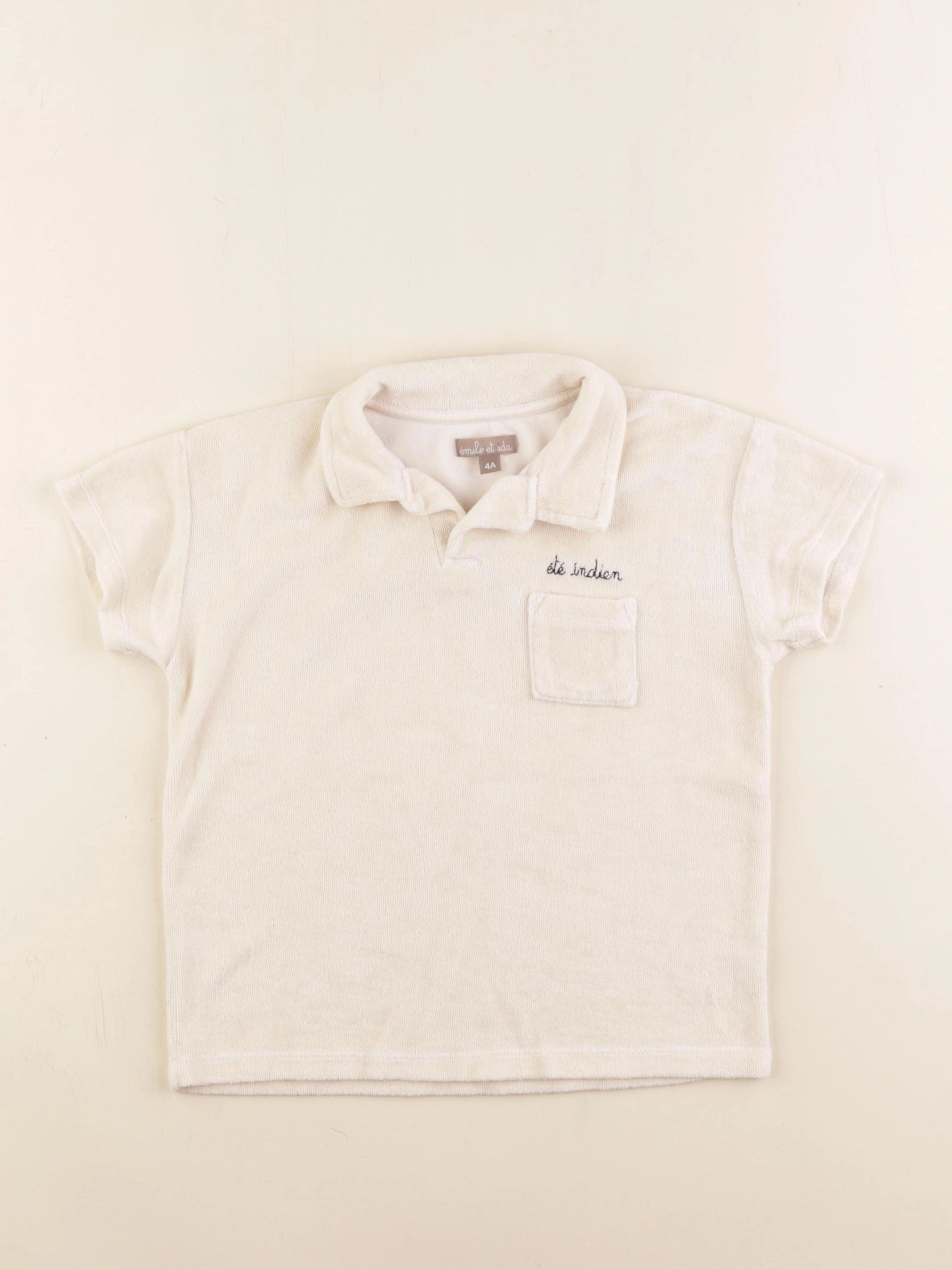 Emile et Ida - tee-shirt éponge beige - 4 ans