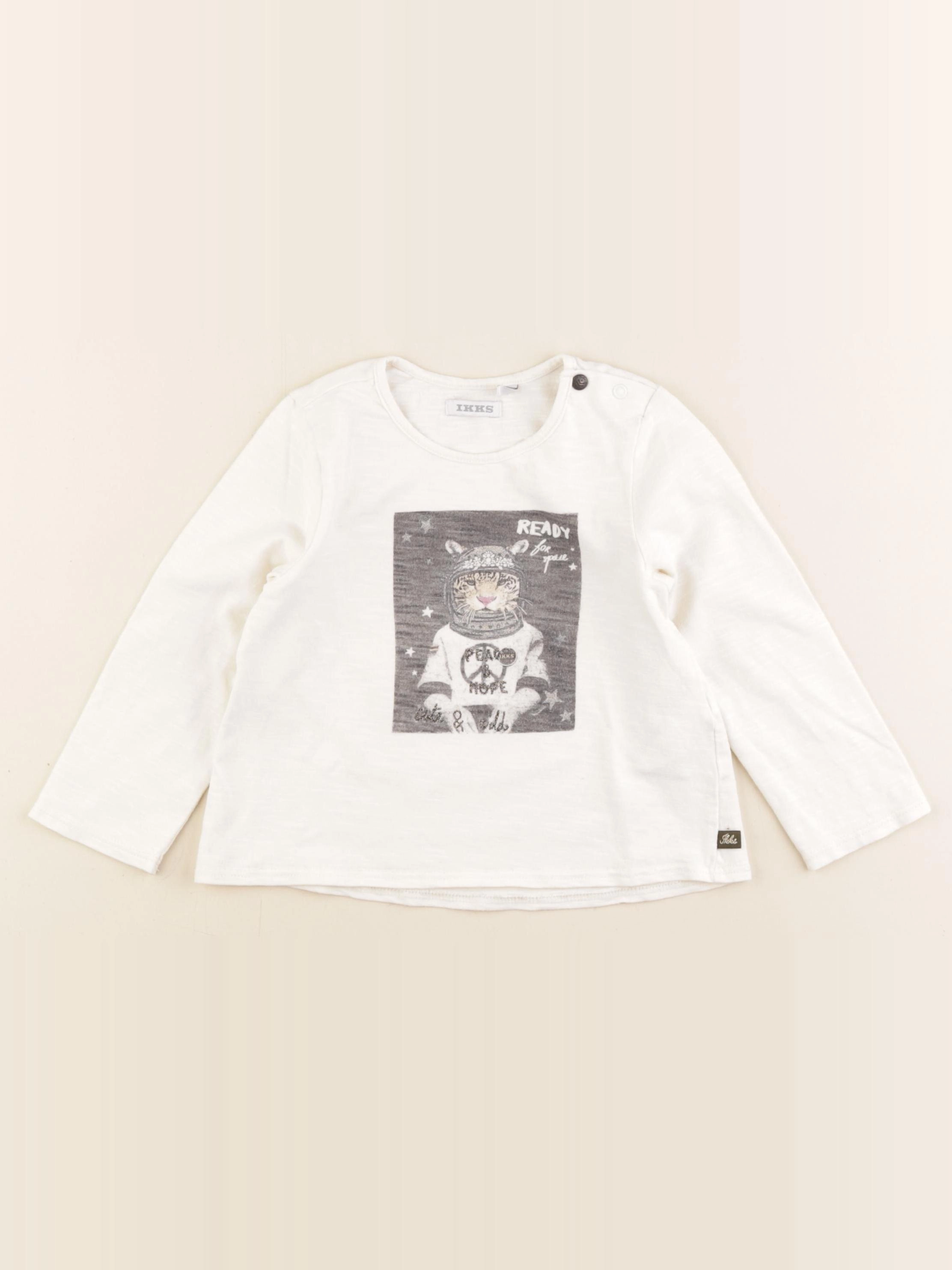 IKKS - tee-shirt blanc - 2 ans