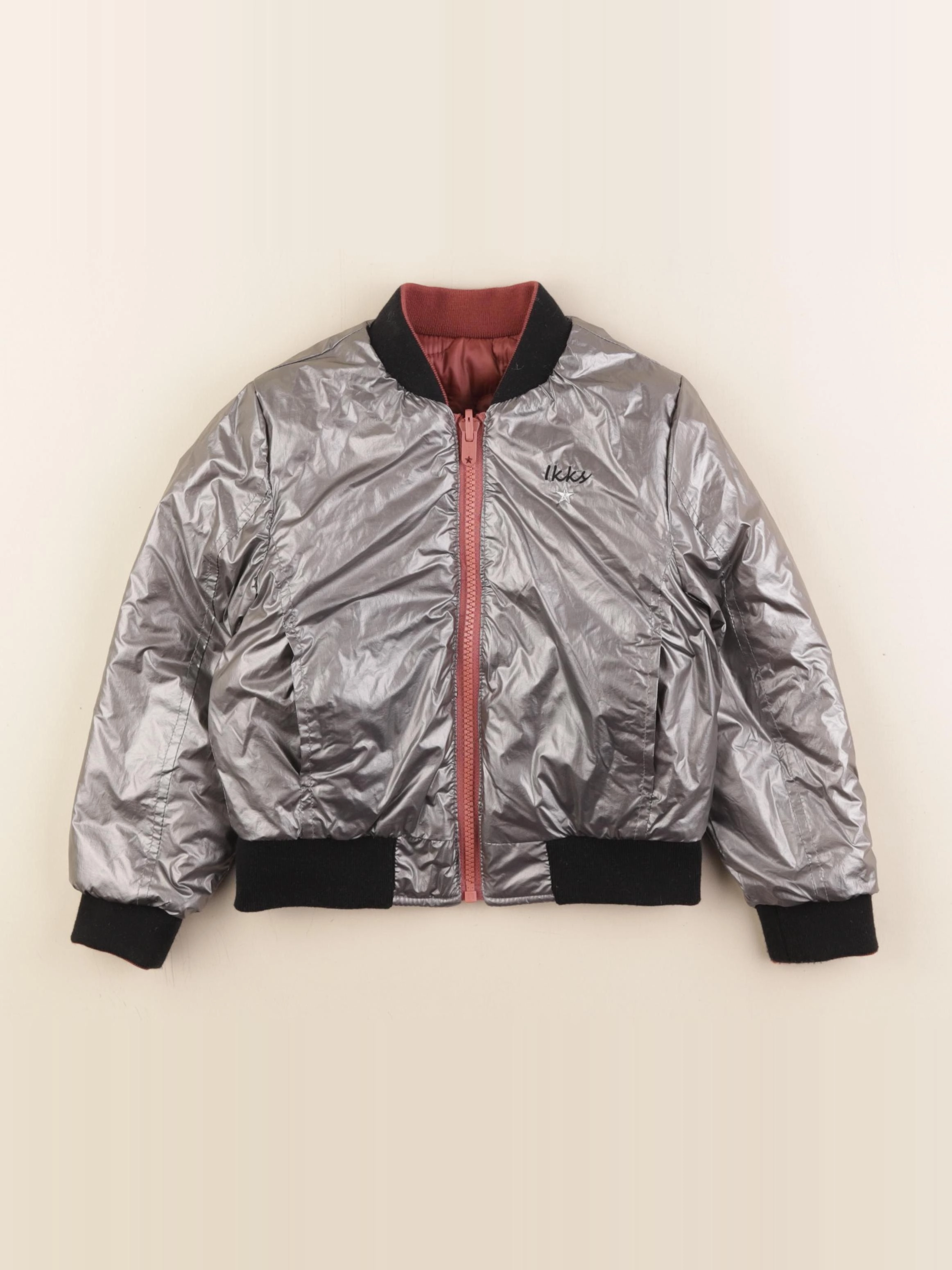 IKKS - doudoune réversible argent, rose - 4 ans