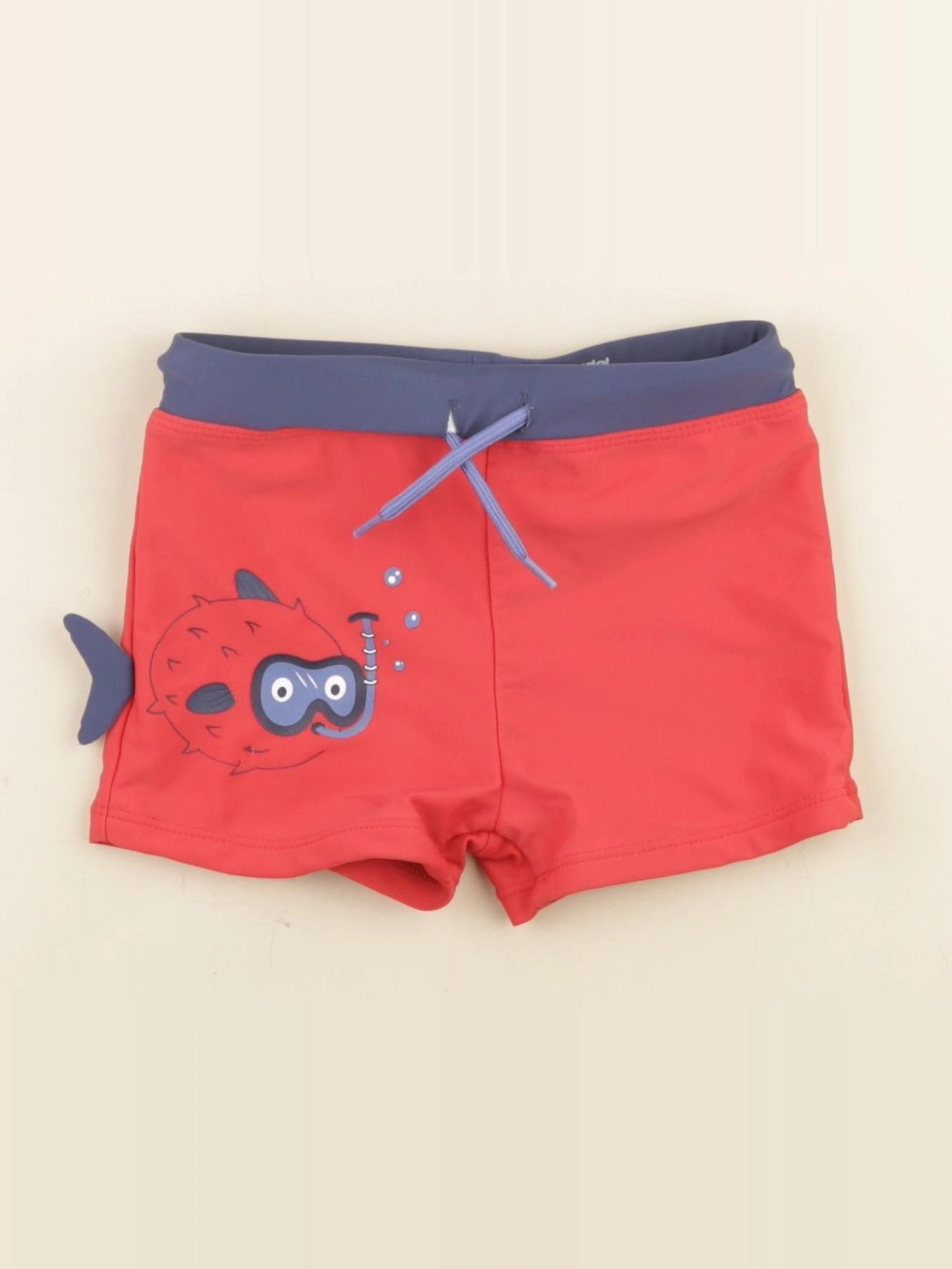 Vertbaudet - maillot de bain rouge, bleu - 4 ans