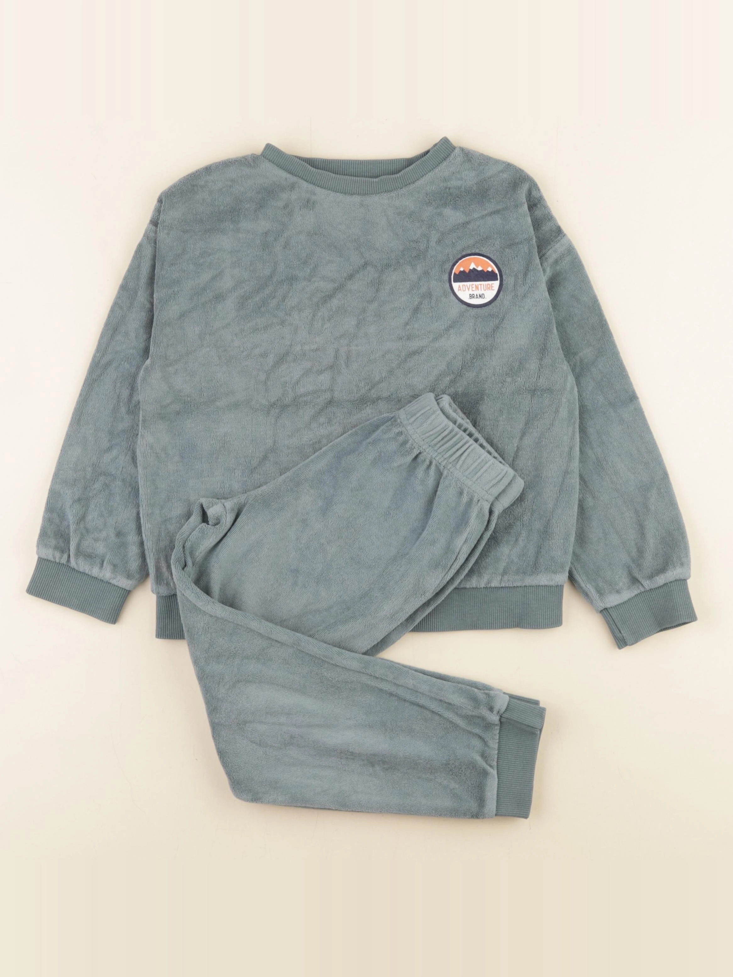 Vertbaudet - pyjama velours vert - 5 ans