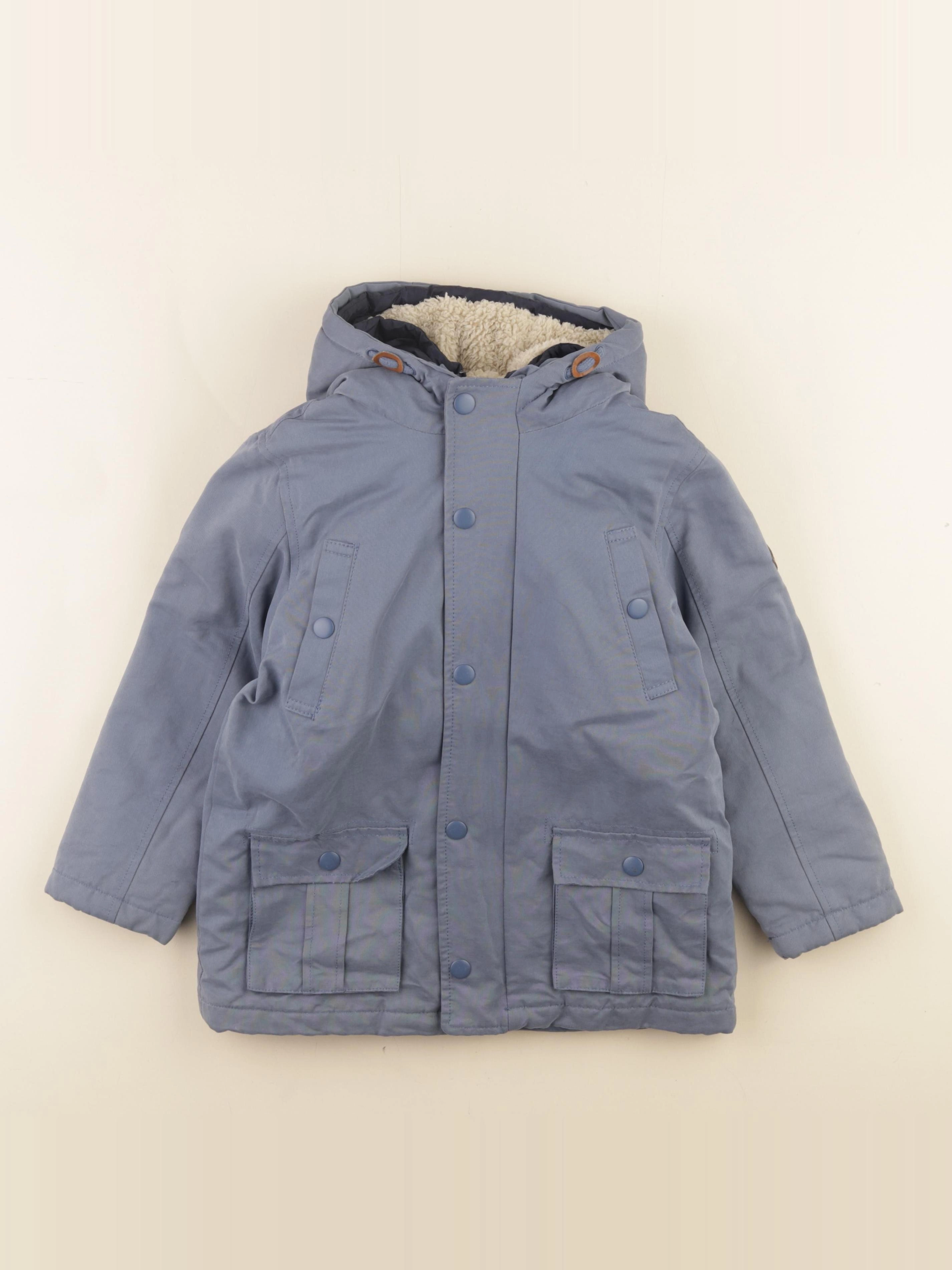 Vertbaudet - manteau doublure amovible bleu - 6 ans