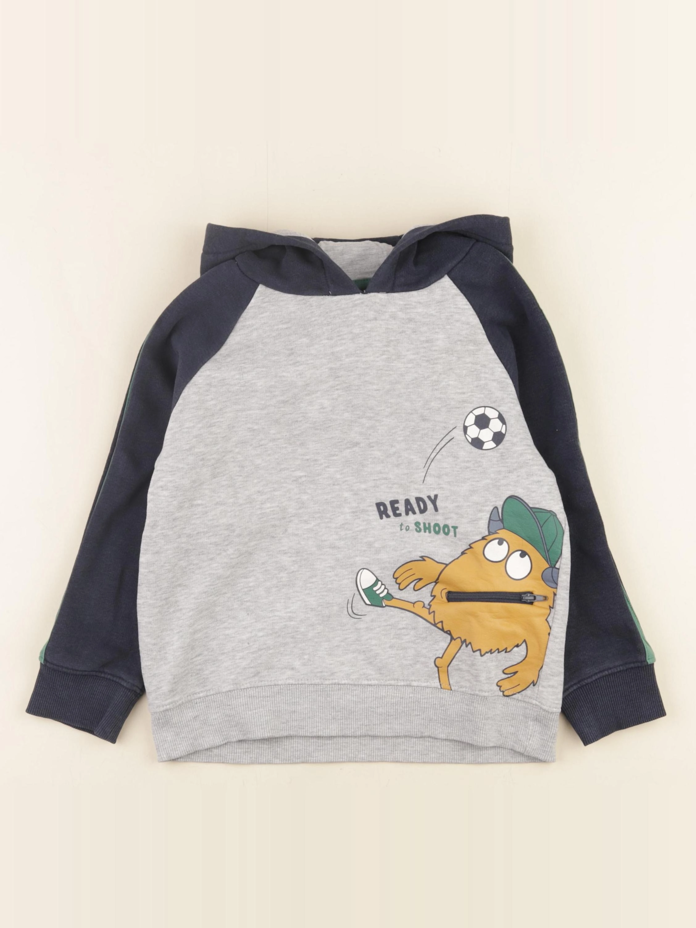 Vertbaudet - sweat gris, bleu - 6 ans