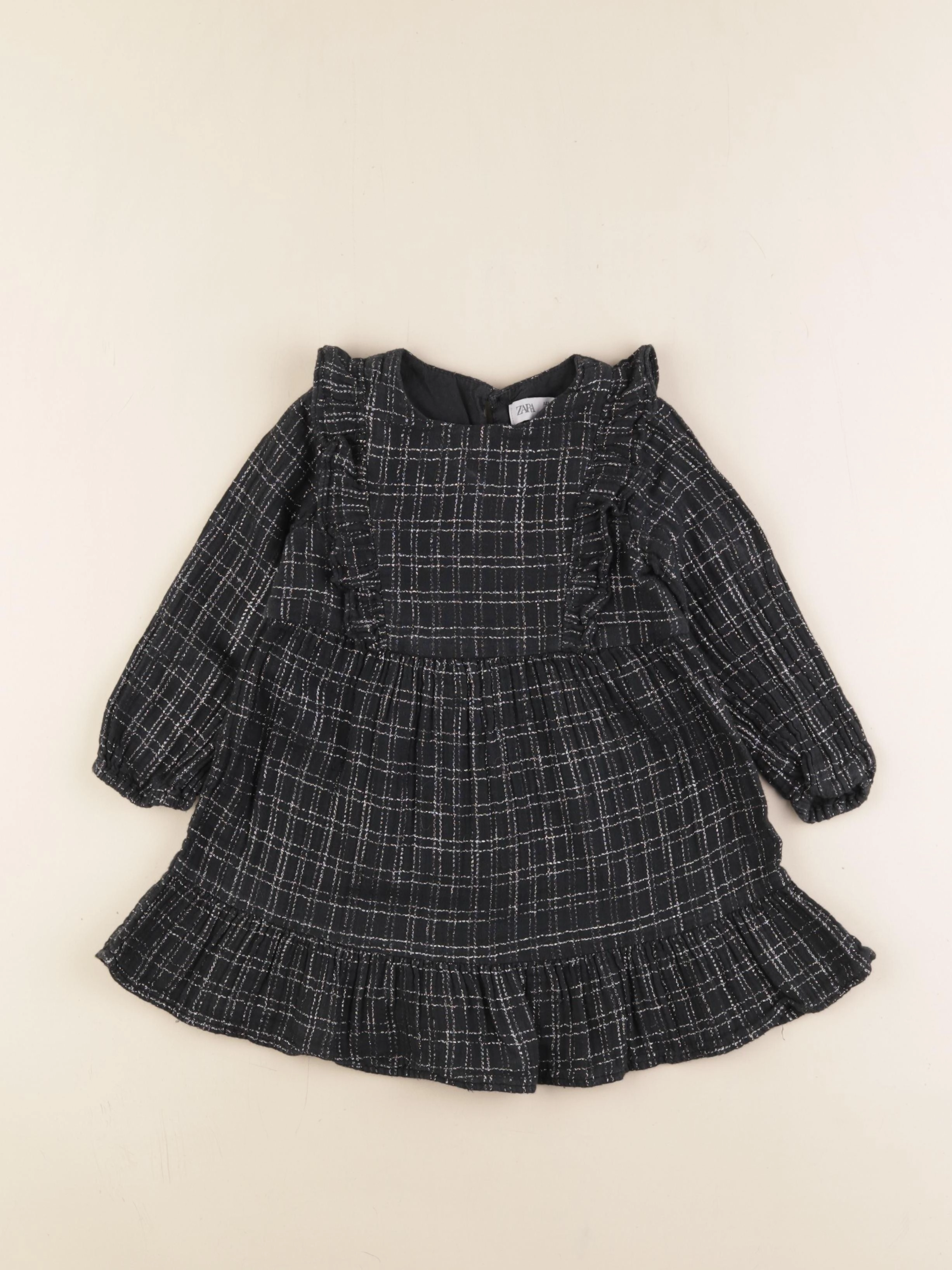 Zara - robe noir, argent - 18/24 mois