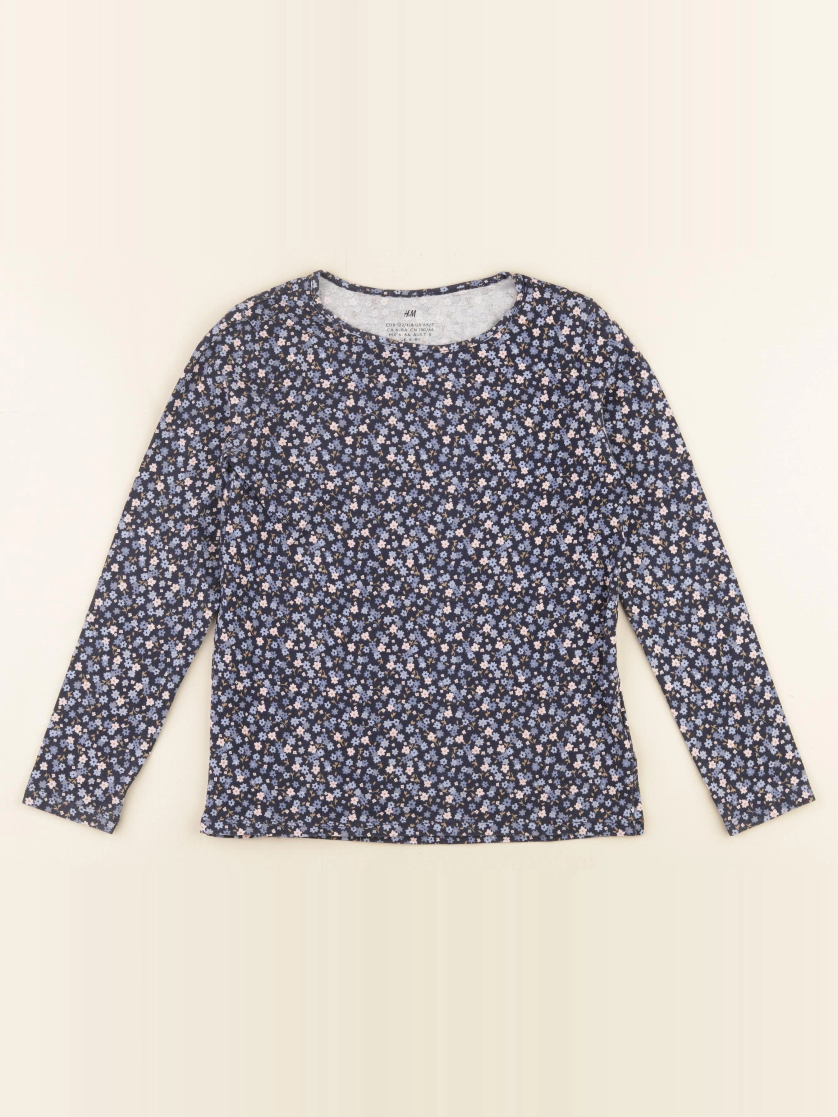 H&M - tee-shirt bleu - 6/8 ans