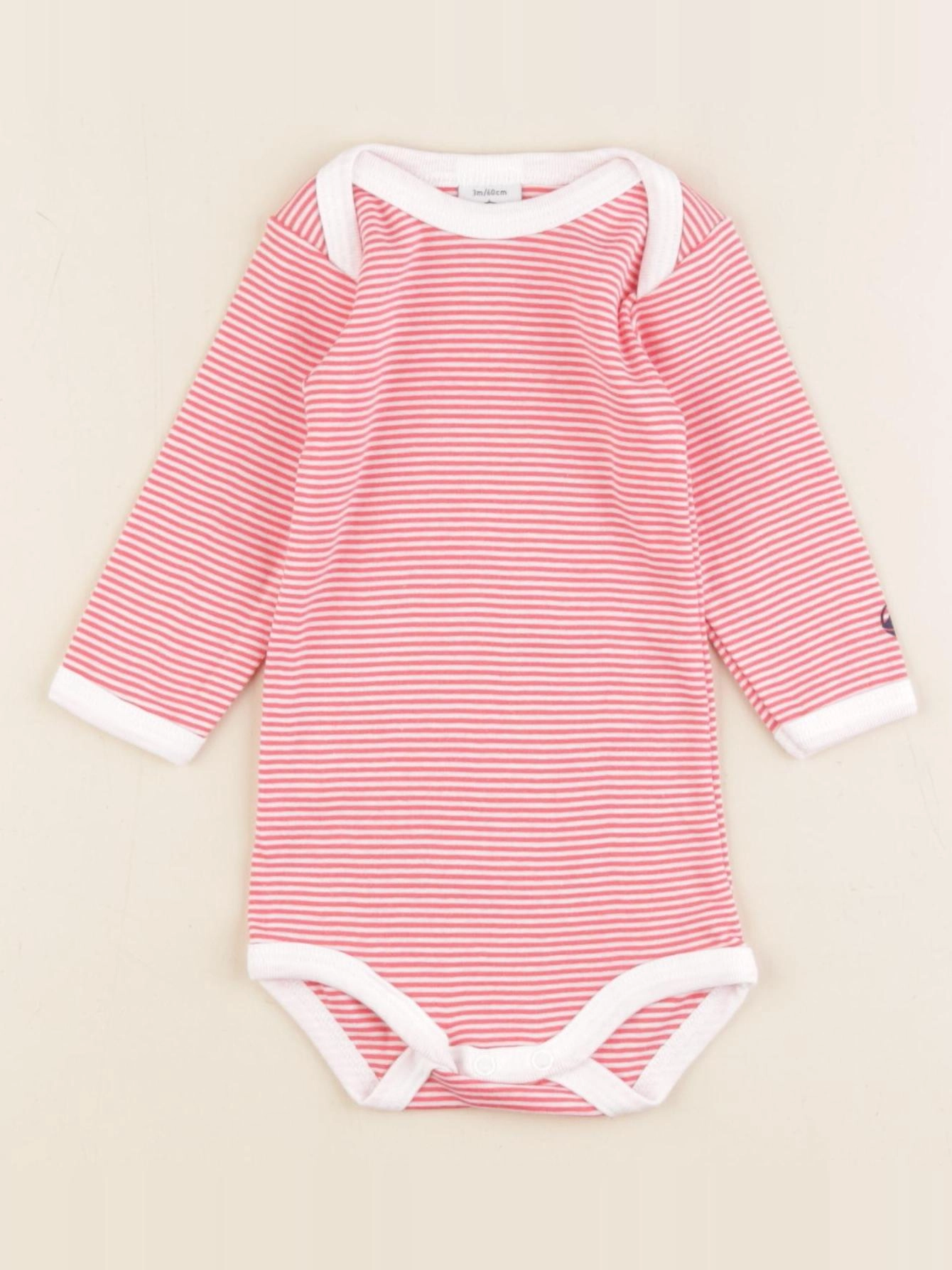 Petit Bateau - body rose - 3 mois