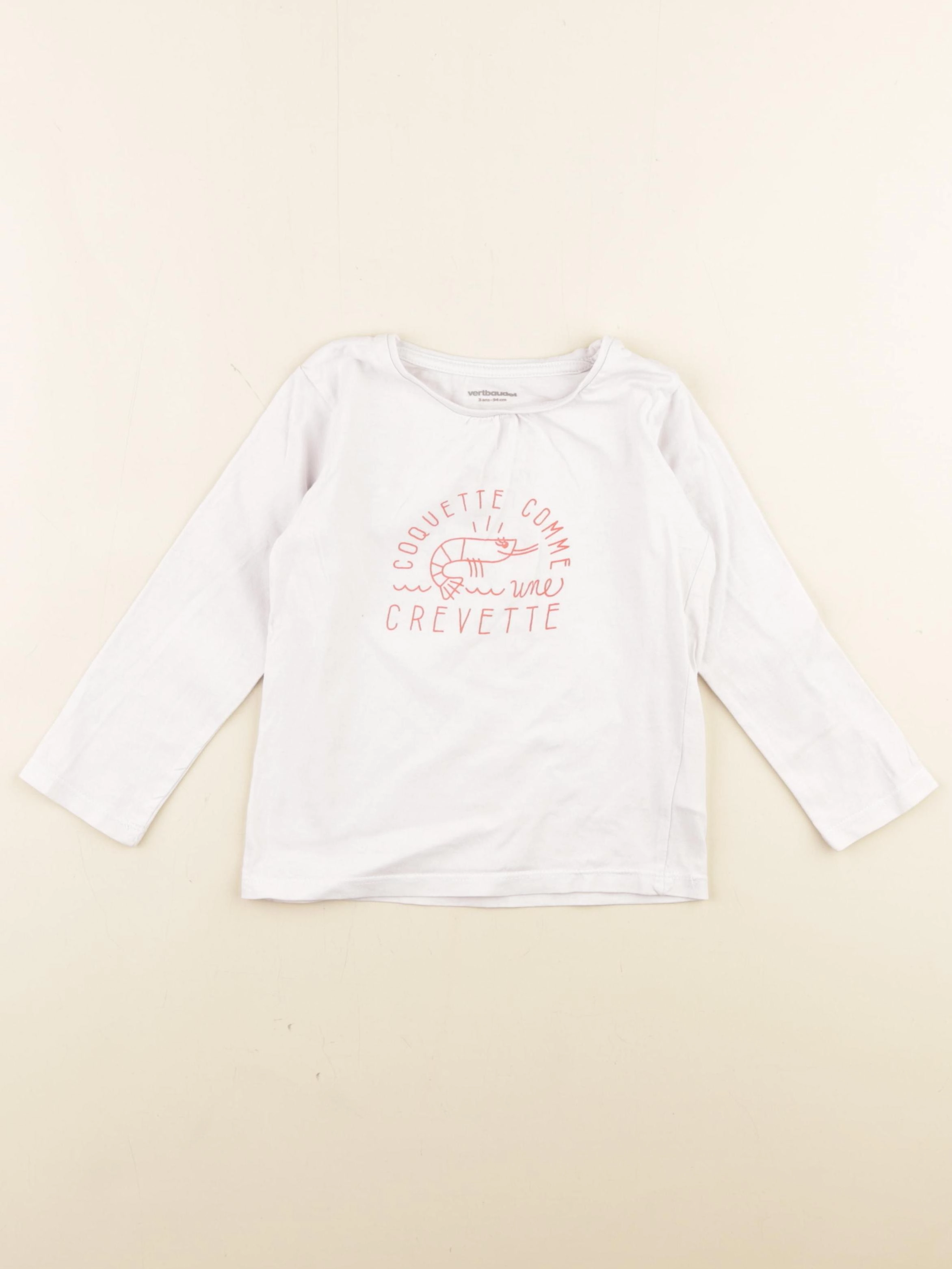 Vertbaudet - tee-shirt blanc - 3 ans