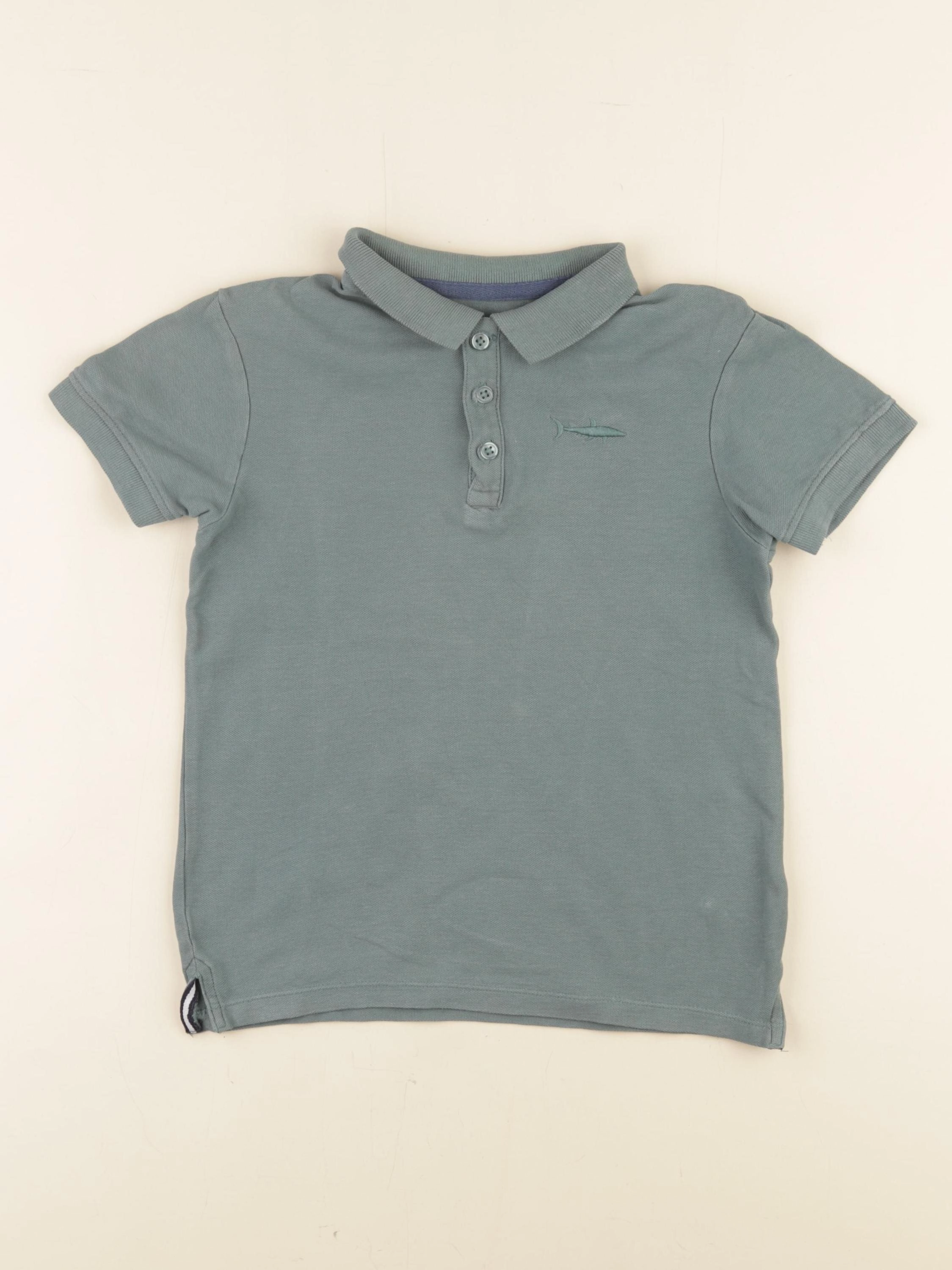 Vertbaudet - polo vert - 8 ans