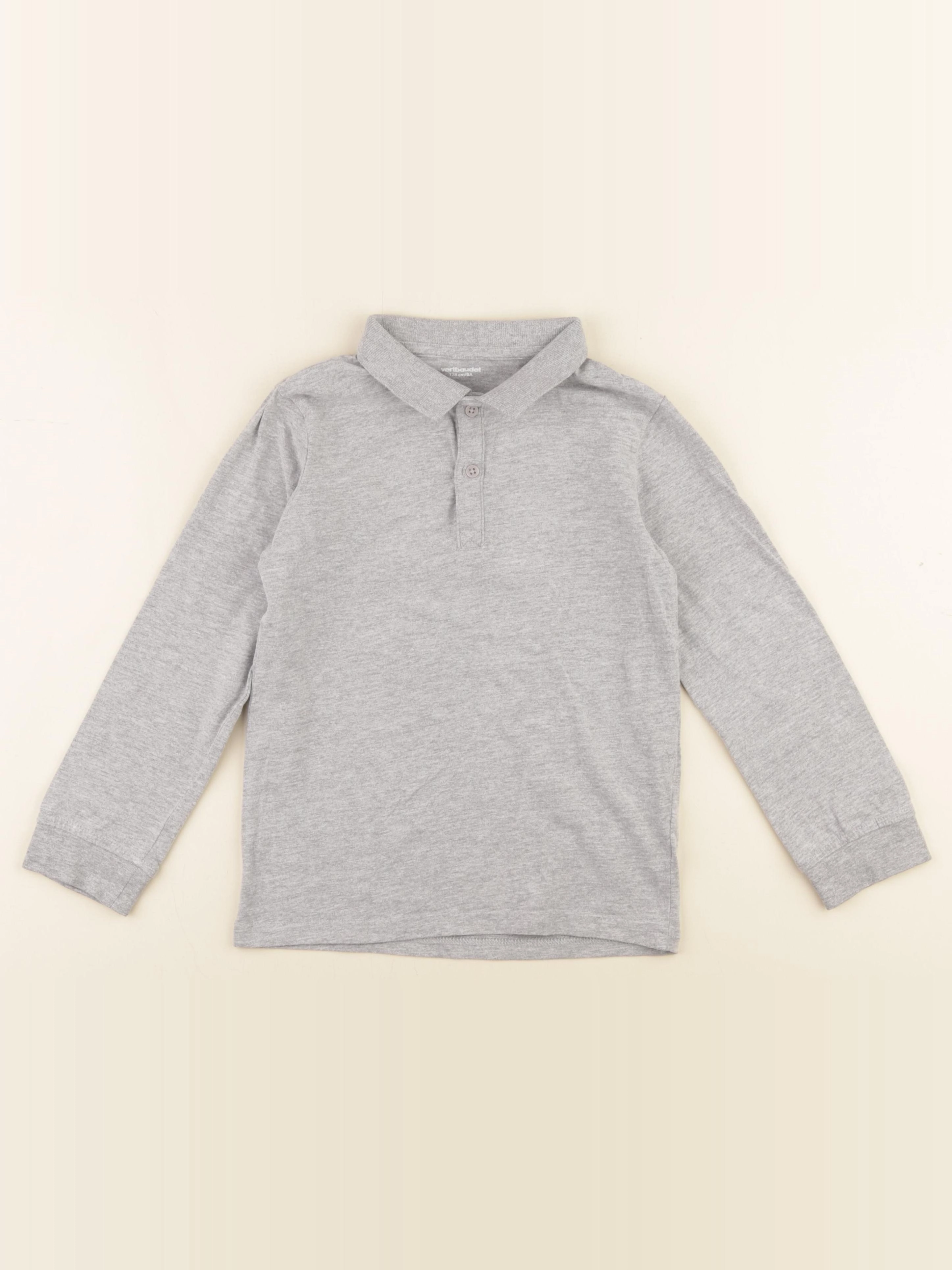 Vertbaudet - polo gris - 8 ans