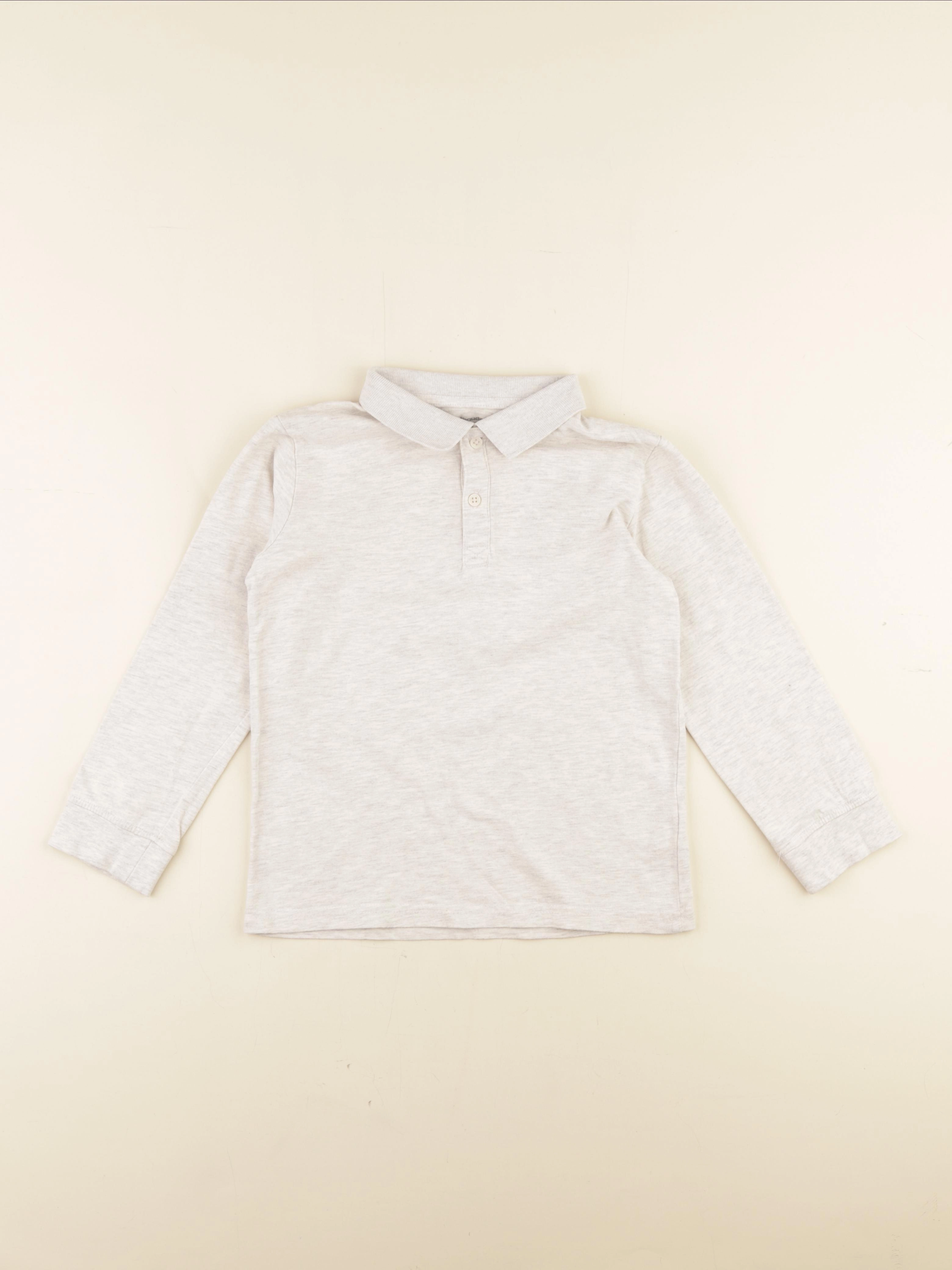 Vertbaudet - polo gris - 8 ans
