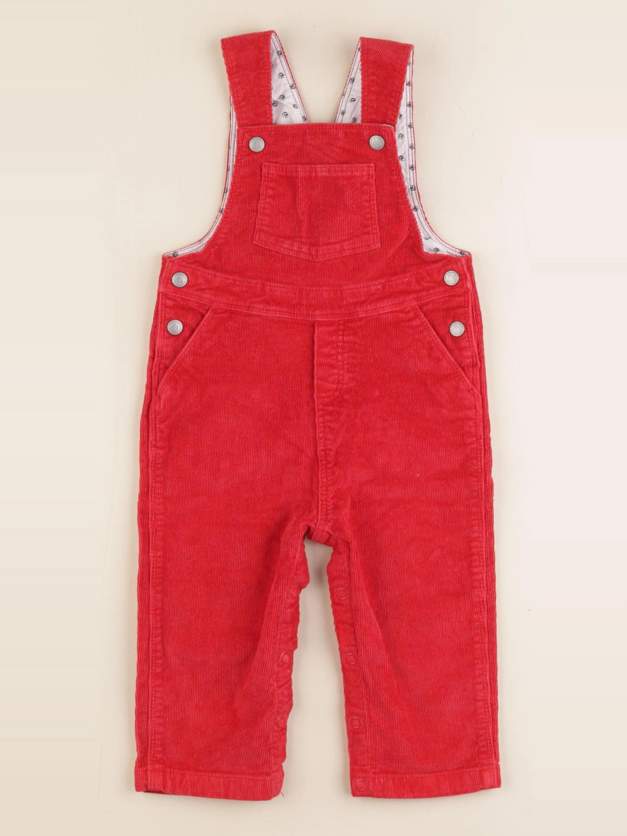 Petit Bateau - salopette rouge - 12 mois