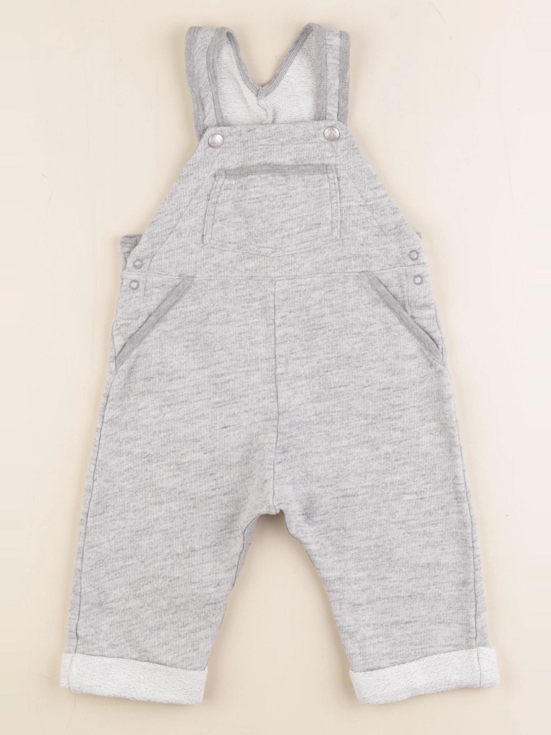 Petit Bateau - salopette gris - 12 mois