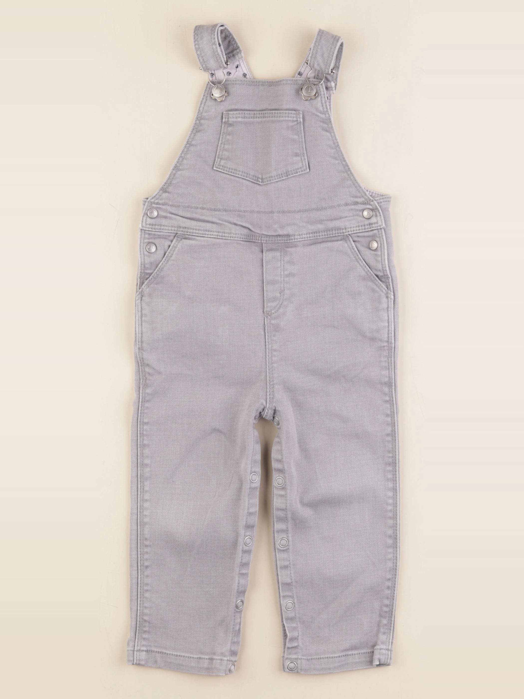 Petit Bateau - salopette gris - 18 mois
