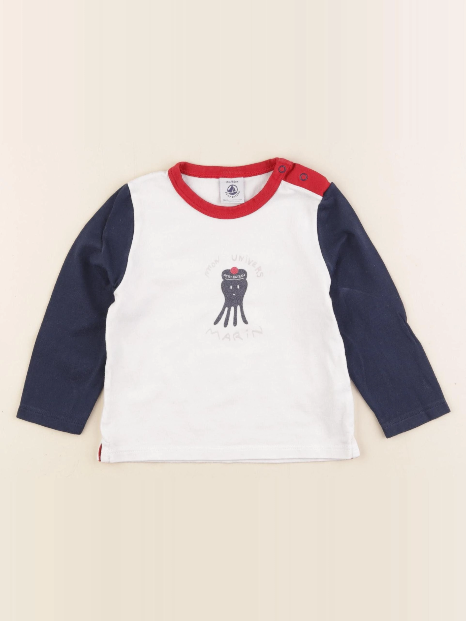 Petit Bateau - tee-shirt blanc - 18 mois