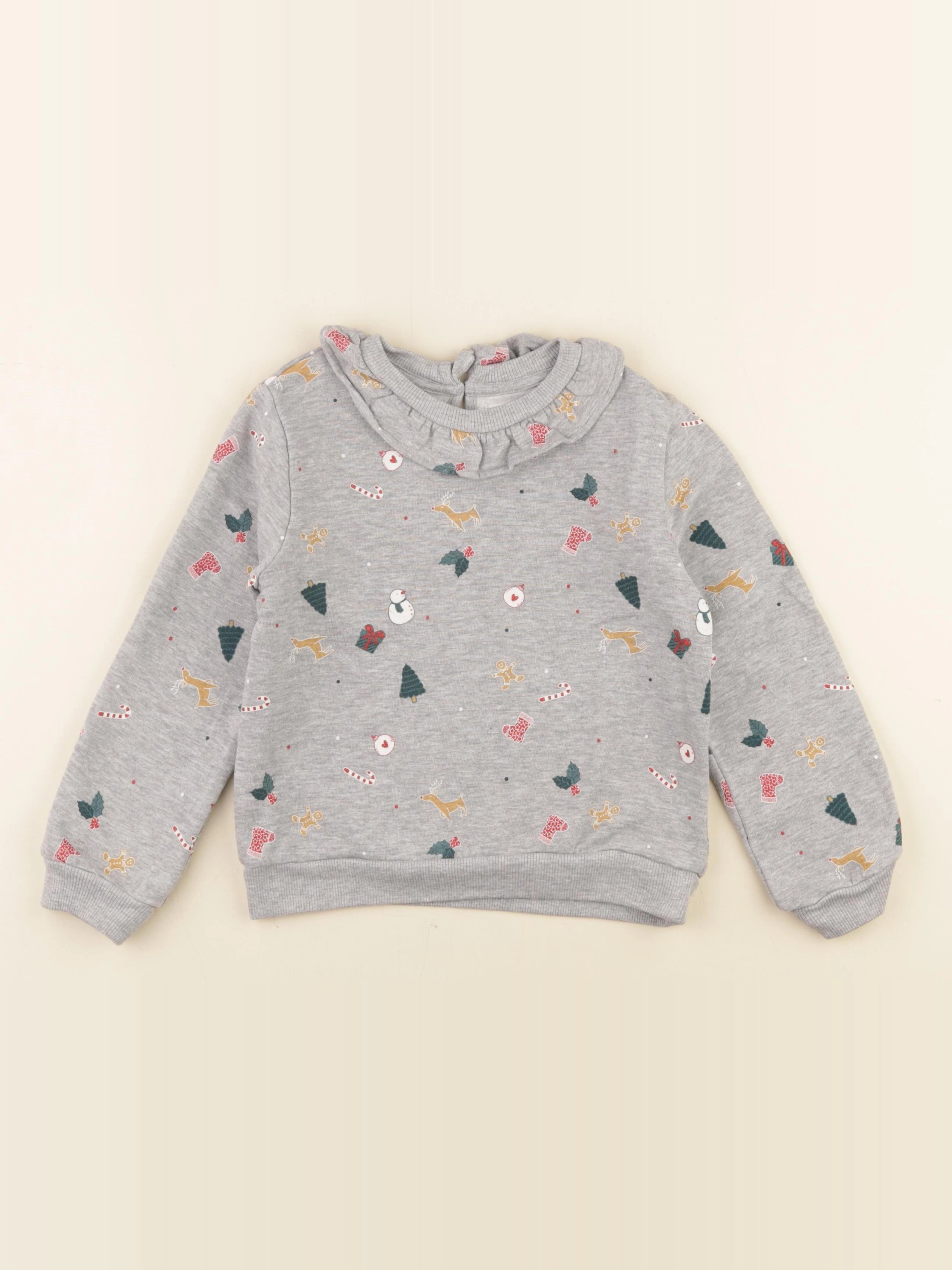 Vertbaudet - sweat gris - 6 ans