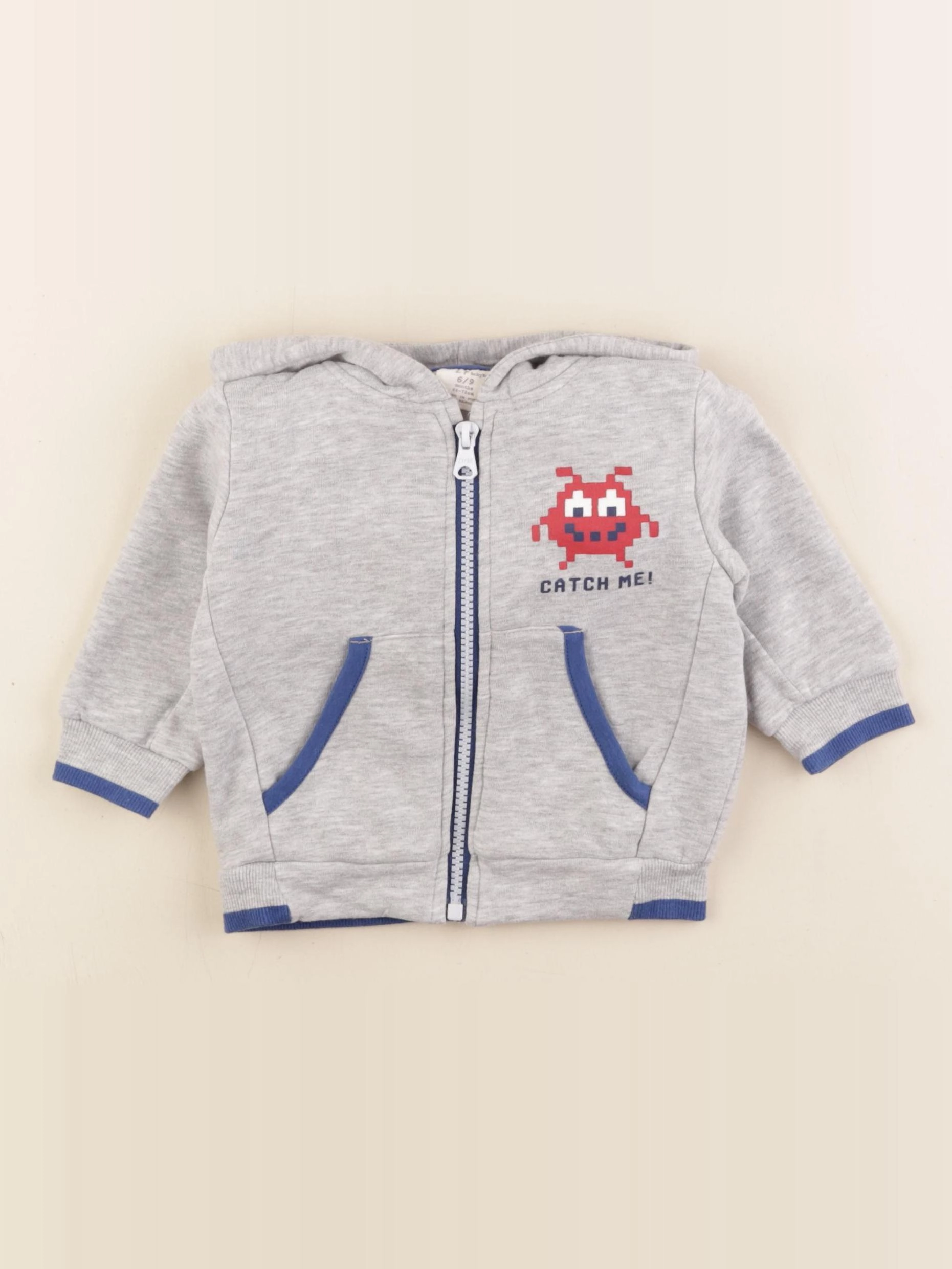 Zippy - sweat gris - 6/9 mois