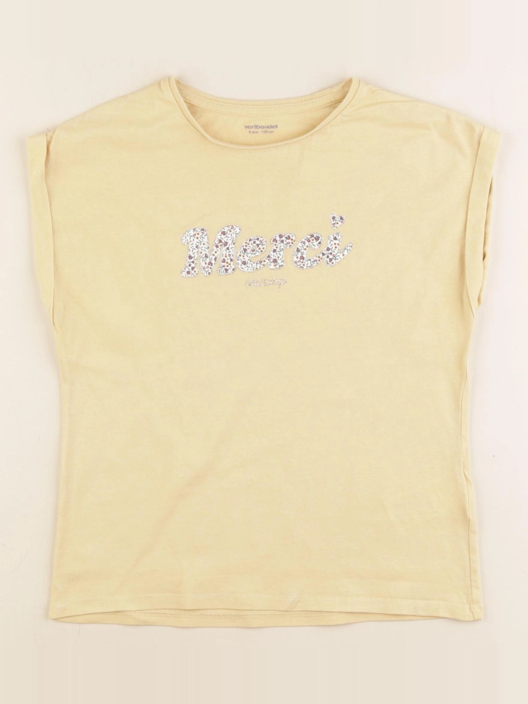 Vertbaudet - tee-shirt jaune - 8 ans