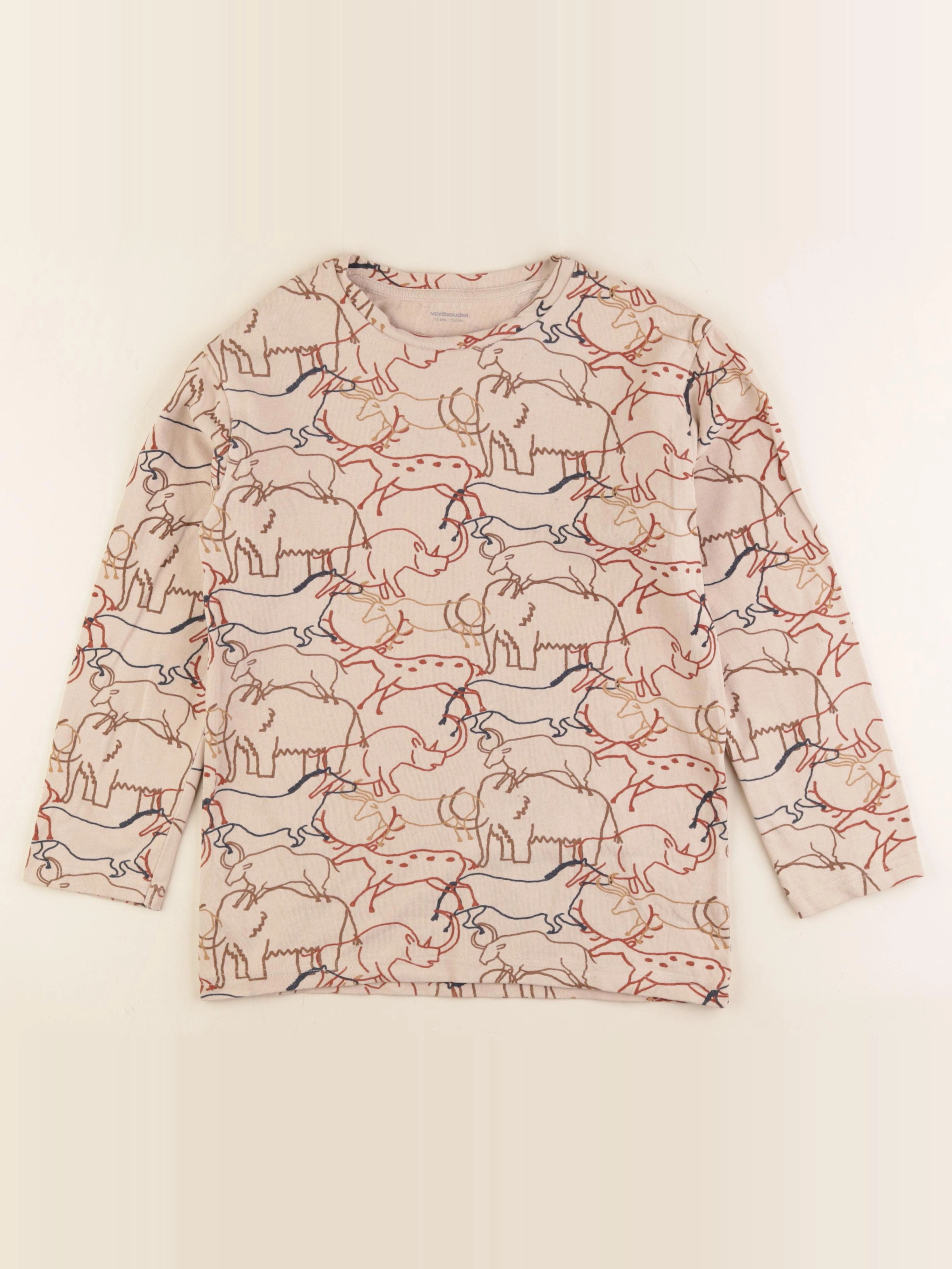 Vertbaudet - tee-shirt beige - 12 ans