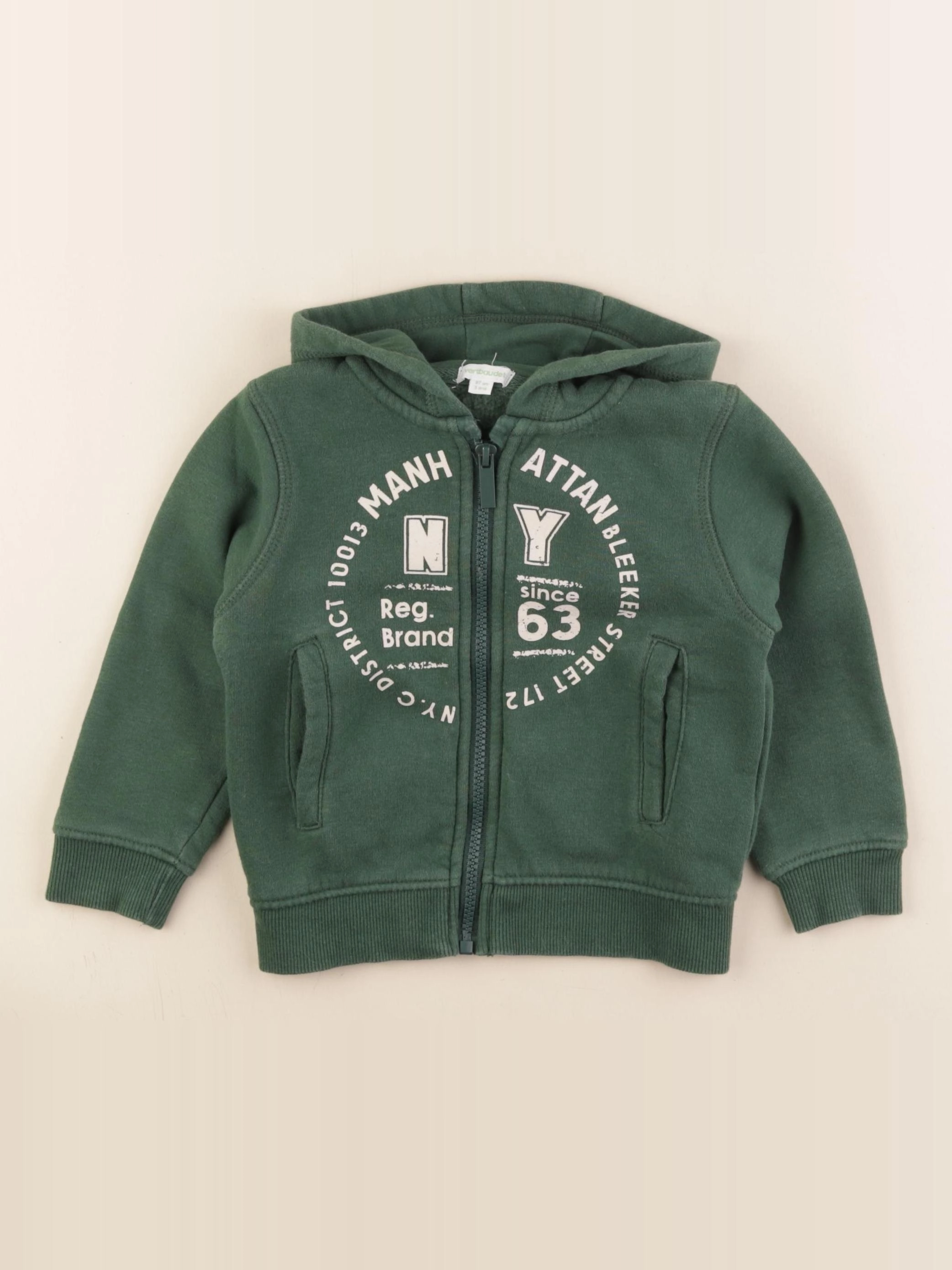 Vertbaudet - sweat vert - 3 ans