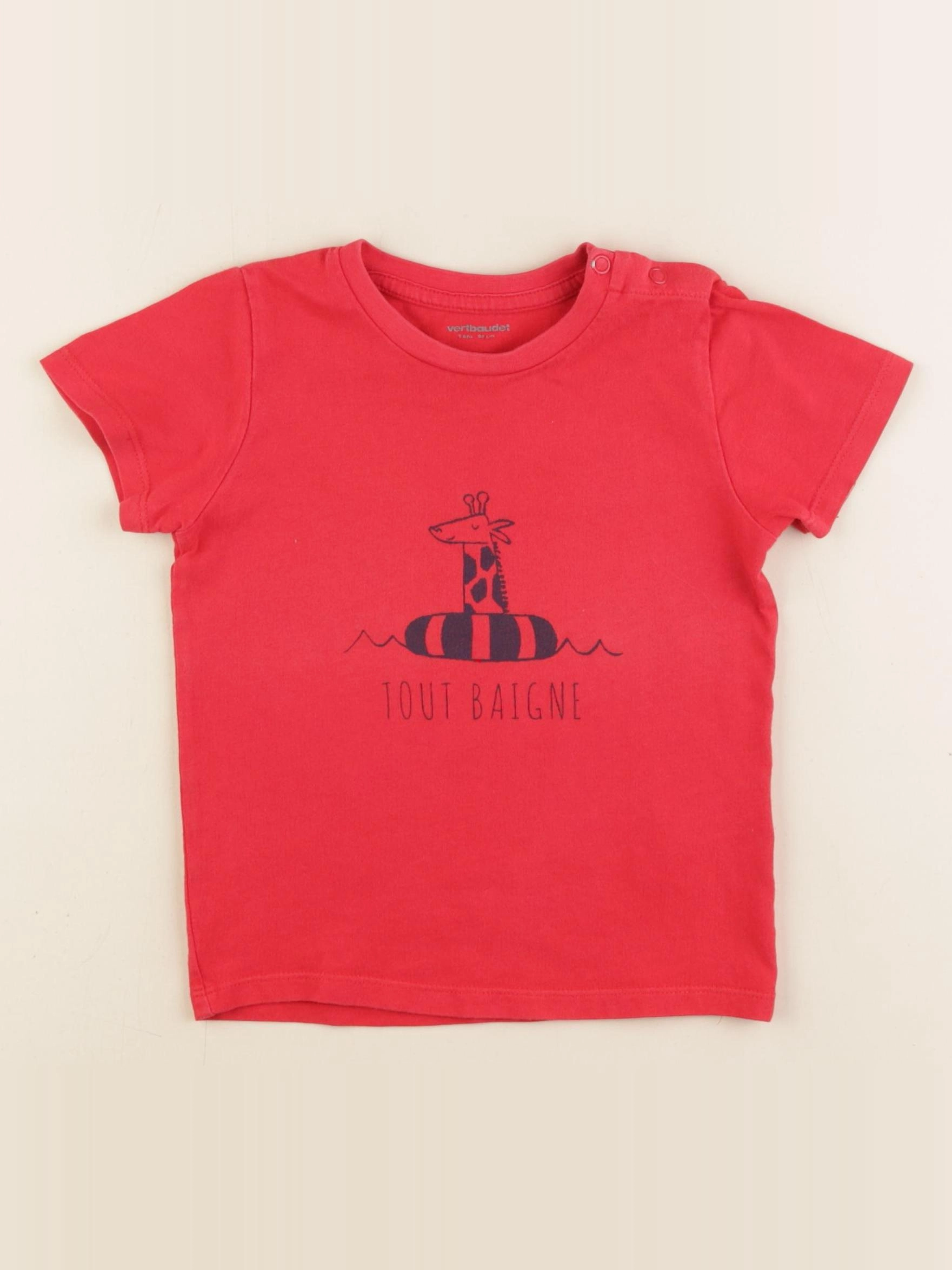 Vertbaudet - tee-shirt rouge - 3 ans