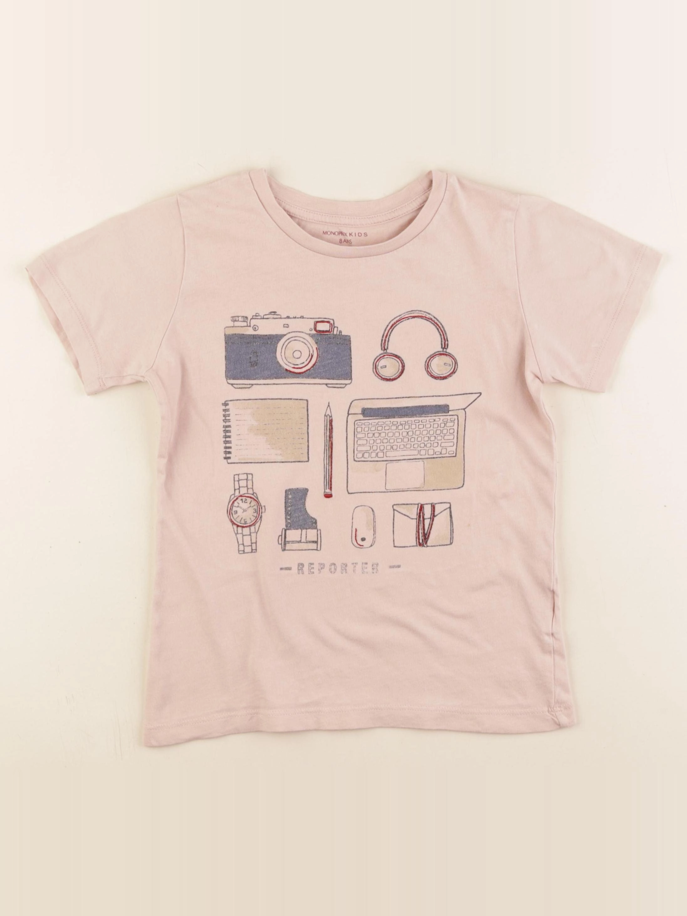 Monoprix - tee-shirt rose - 8 ans