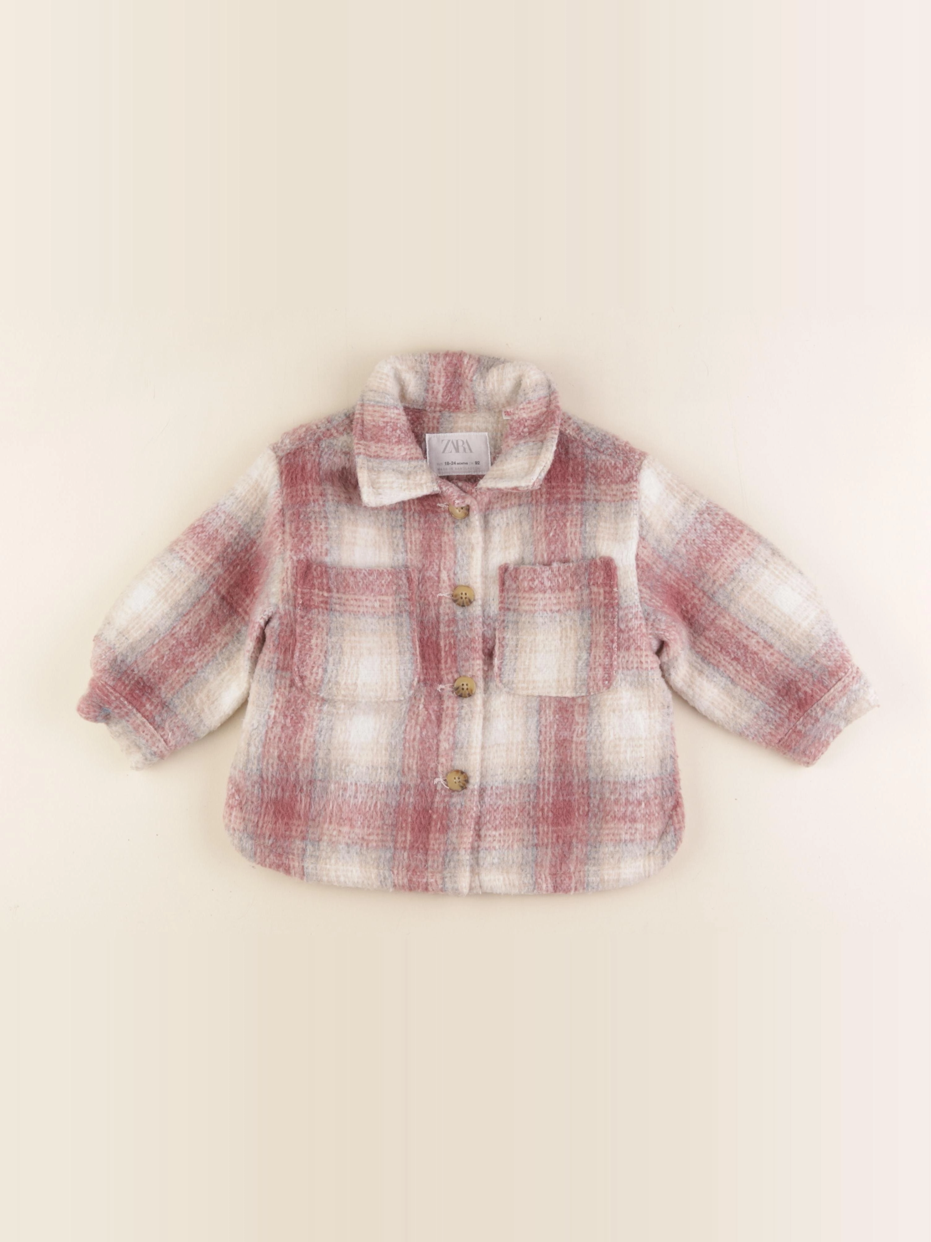 Zara - veste doublé rose - 18/24 mois