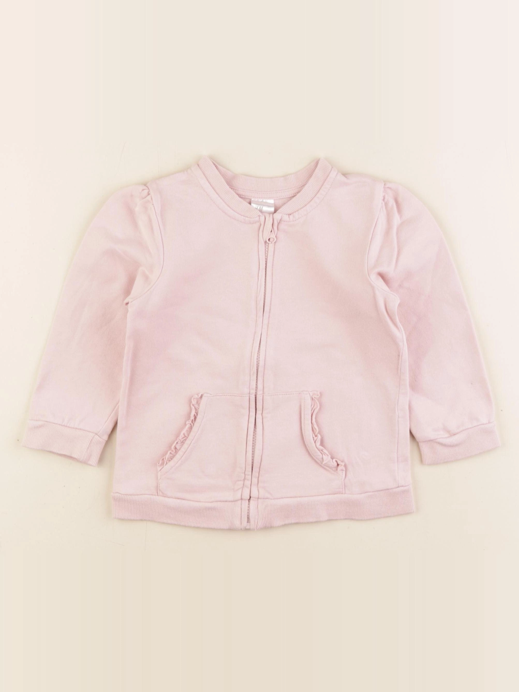 H&M - sweat rose - 12/18 mois