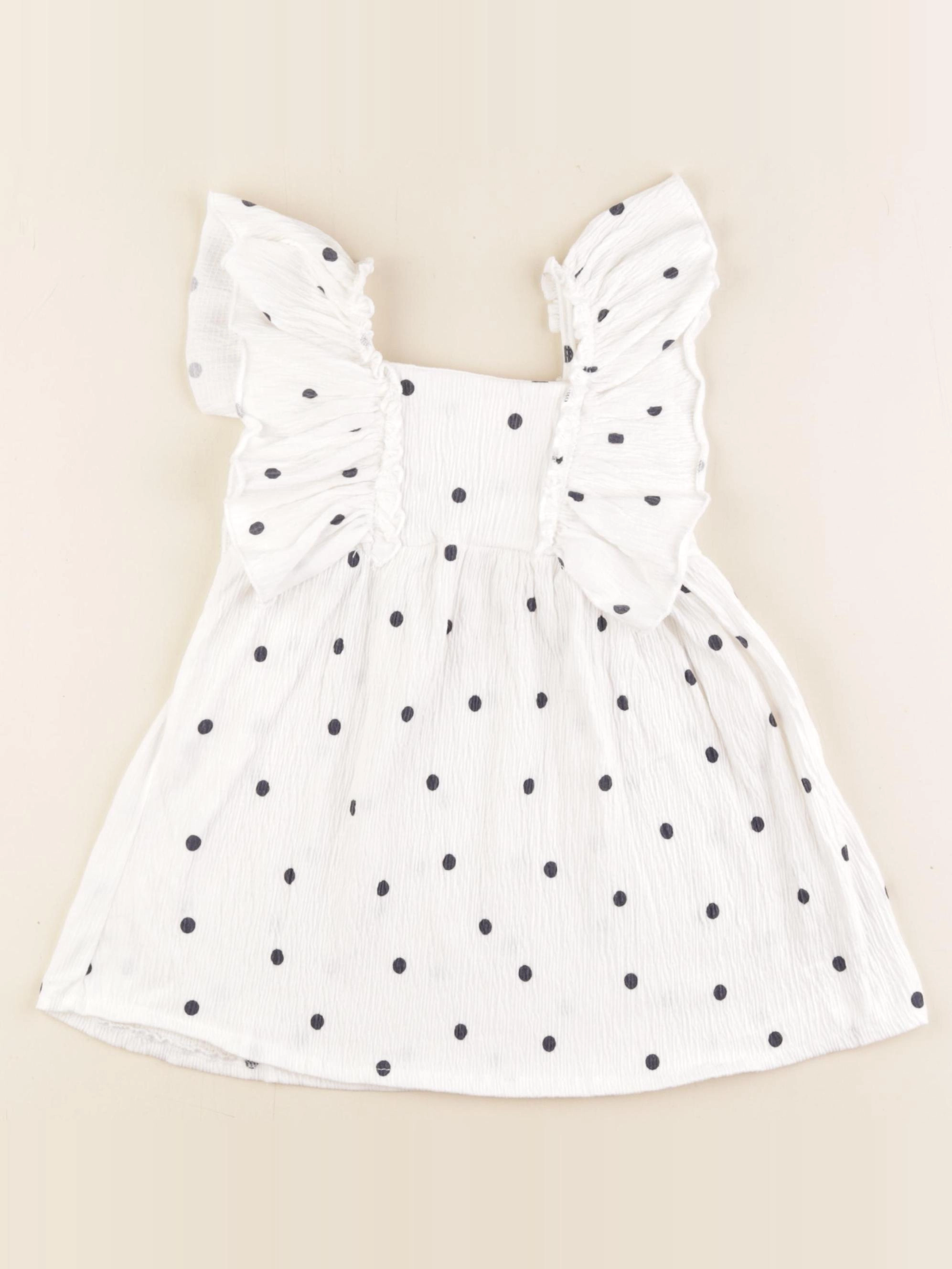 Zara - robe blanc, bleu - 2/3 ans