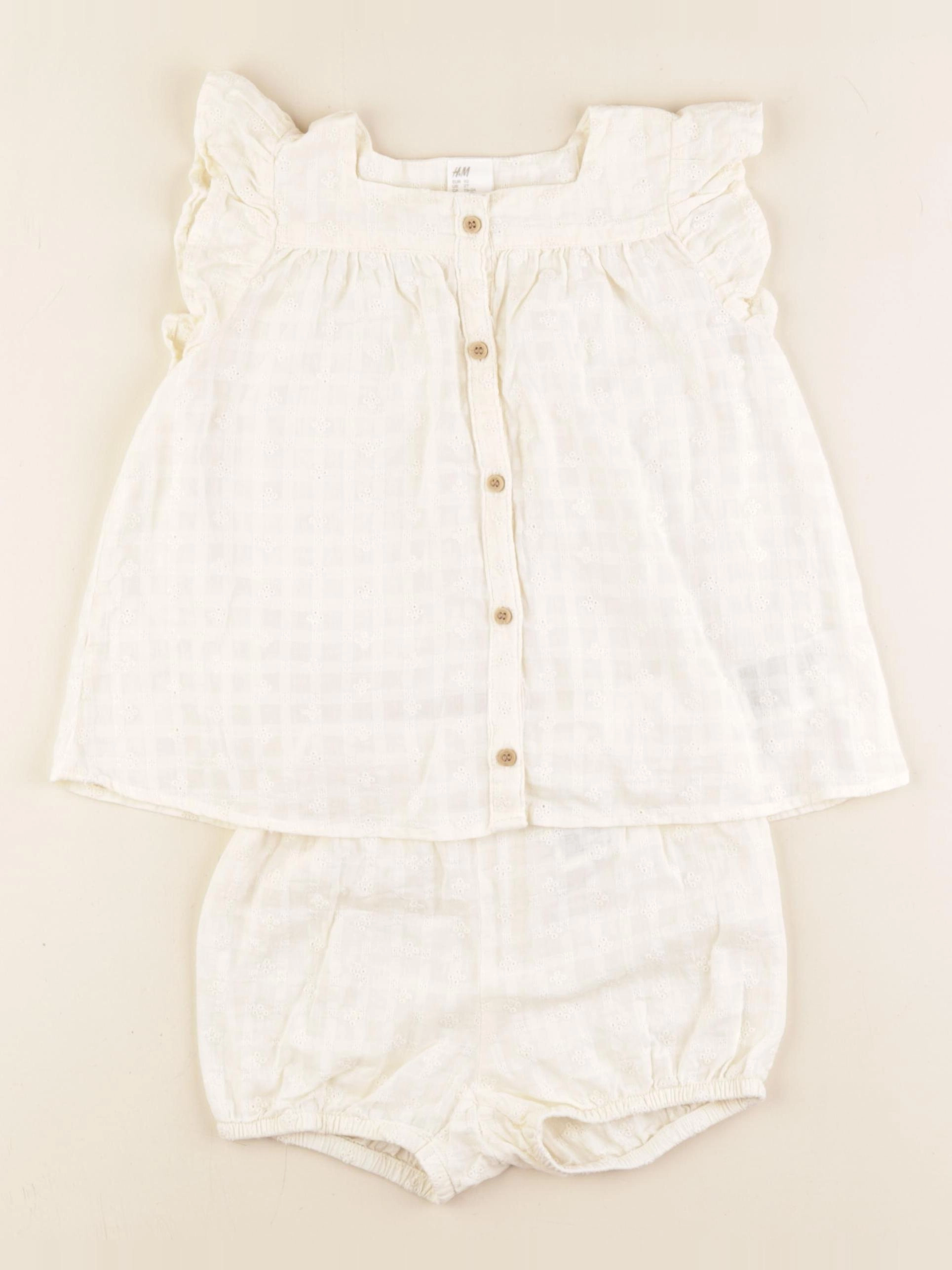 H&M - ensemble beige - 18/24 mois