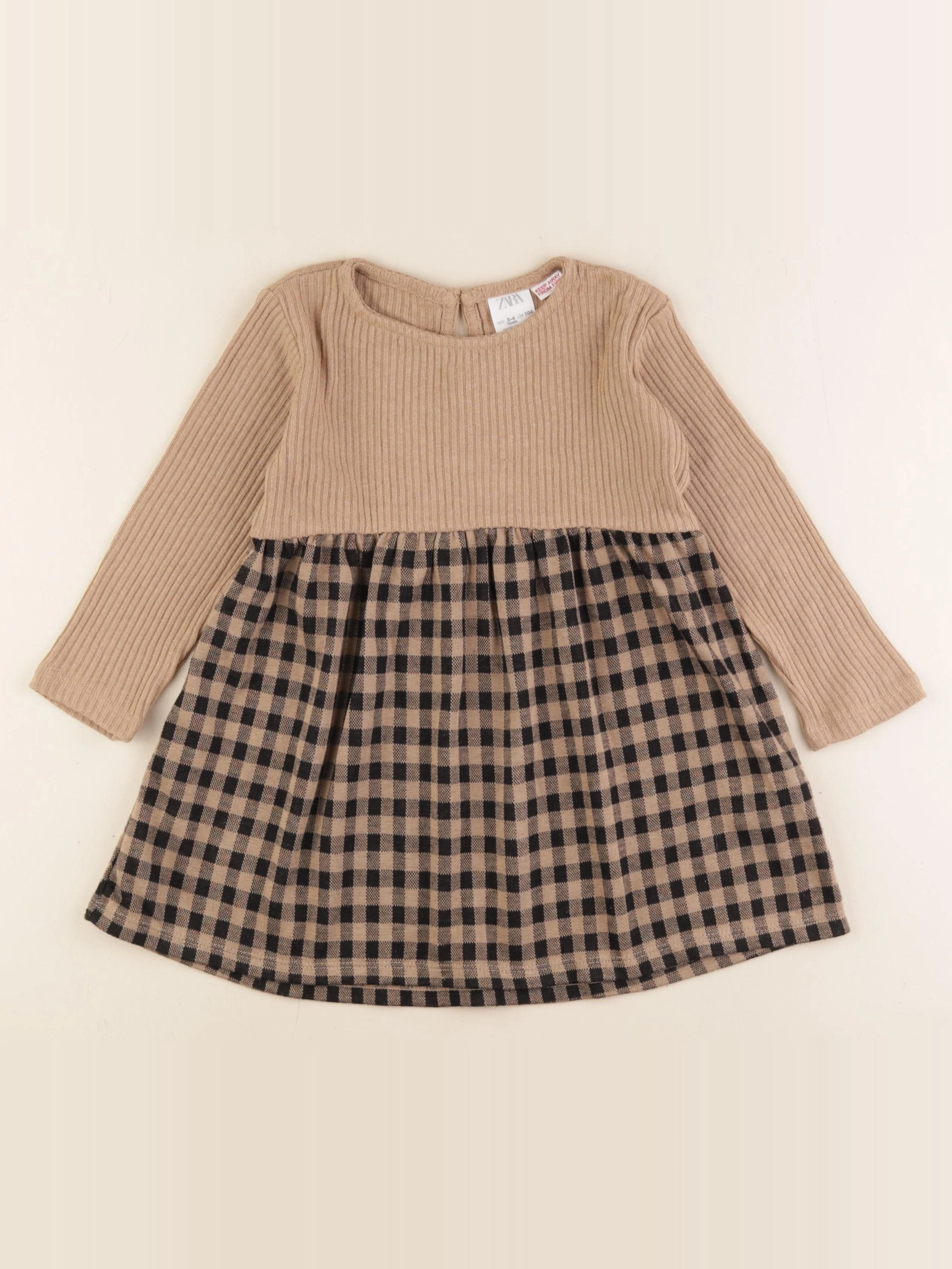 Zara - robe marron - 3/4 ans