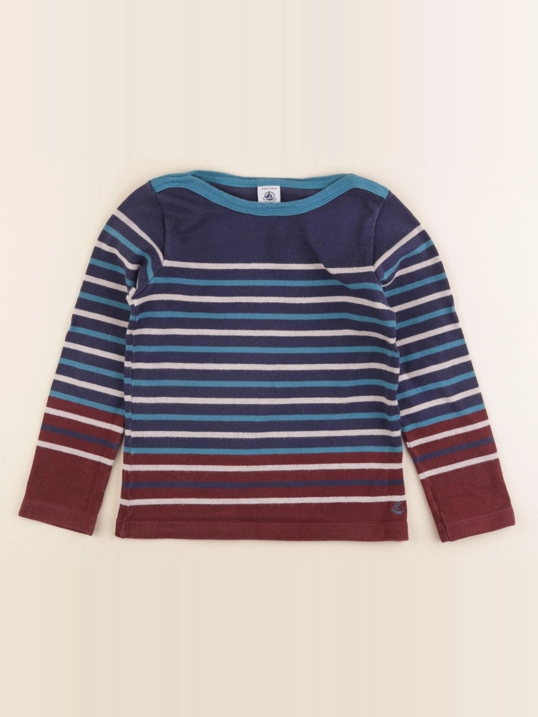 Petit Bateau - tee-shirt bleu - 6 ans