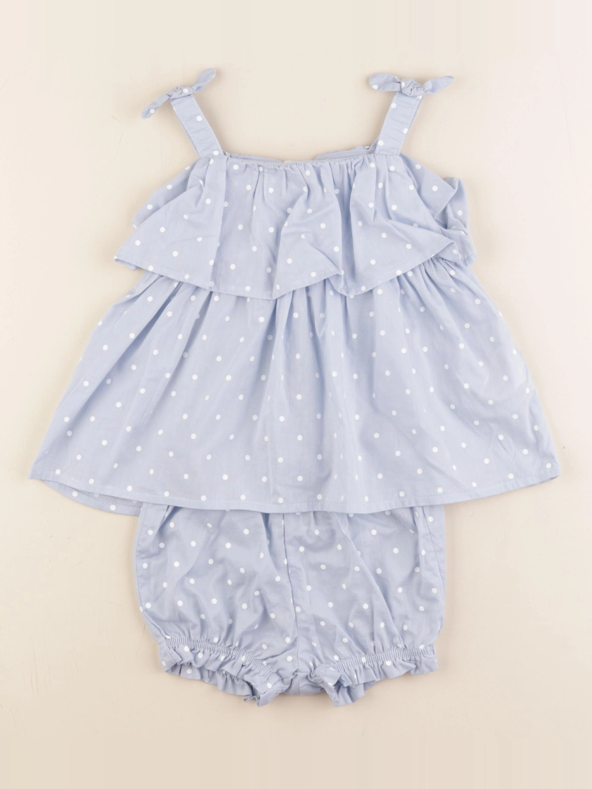 H&M - ensemble bleu - 12/18 mois