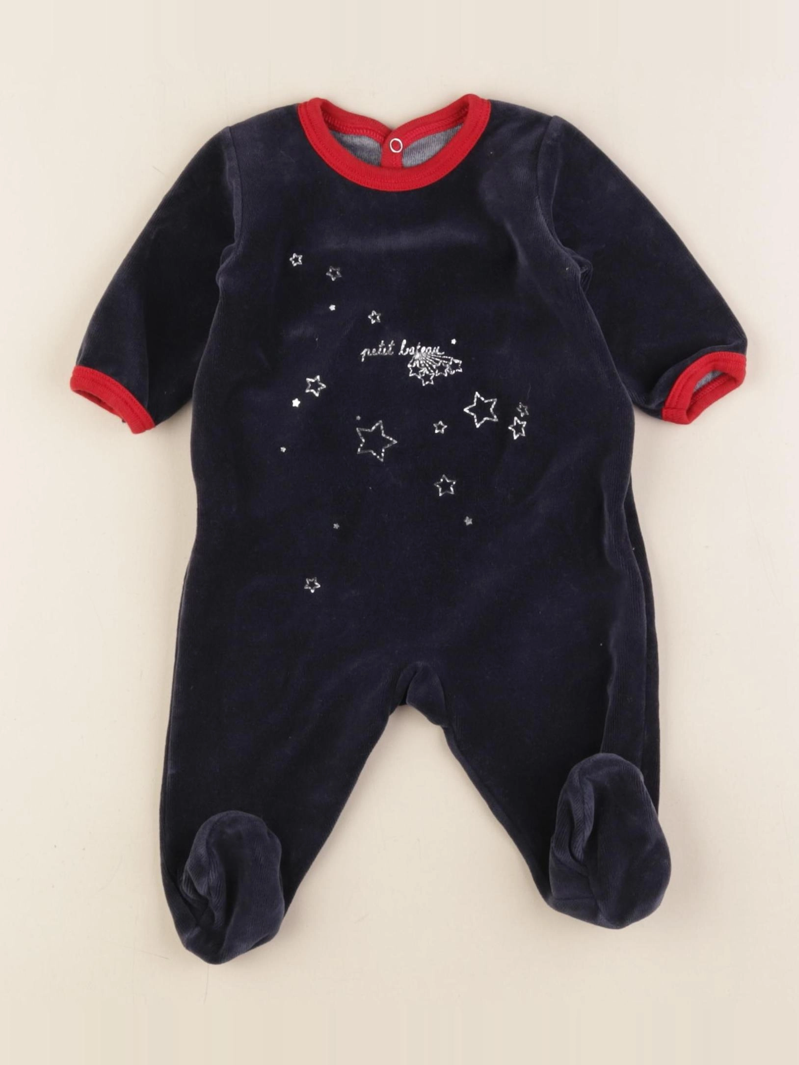 Petit Bateau - pyjama velours bleu - 3 mois