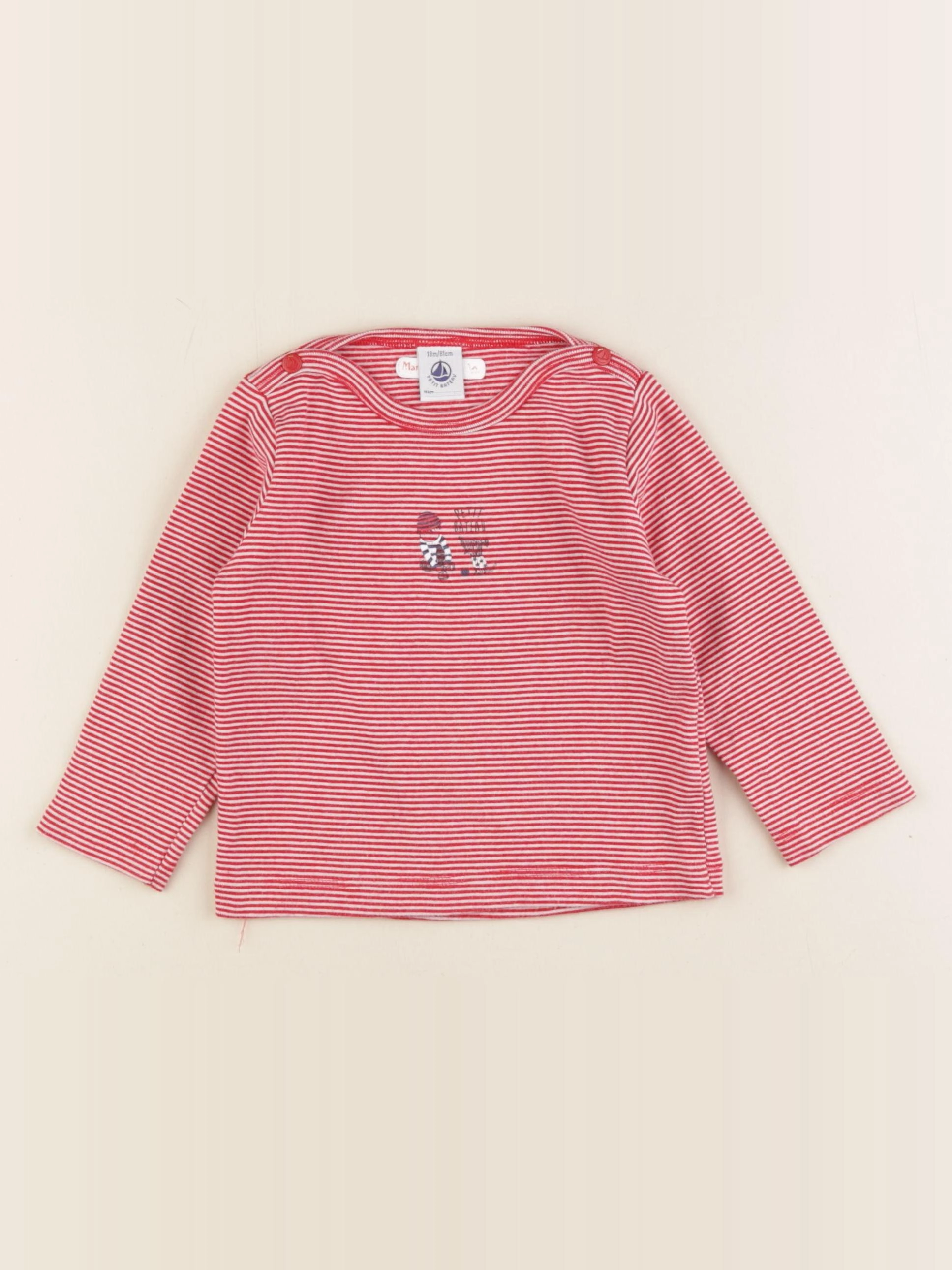 Petit Bateau - maillot de corps rouge - 18 mois
