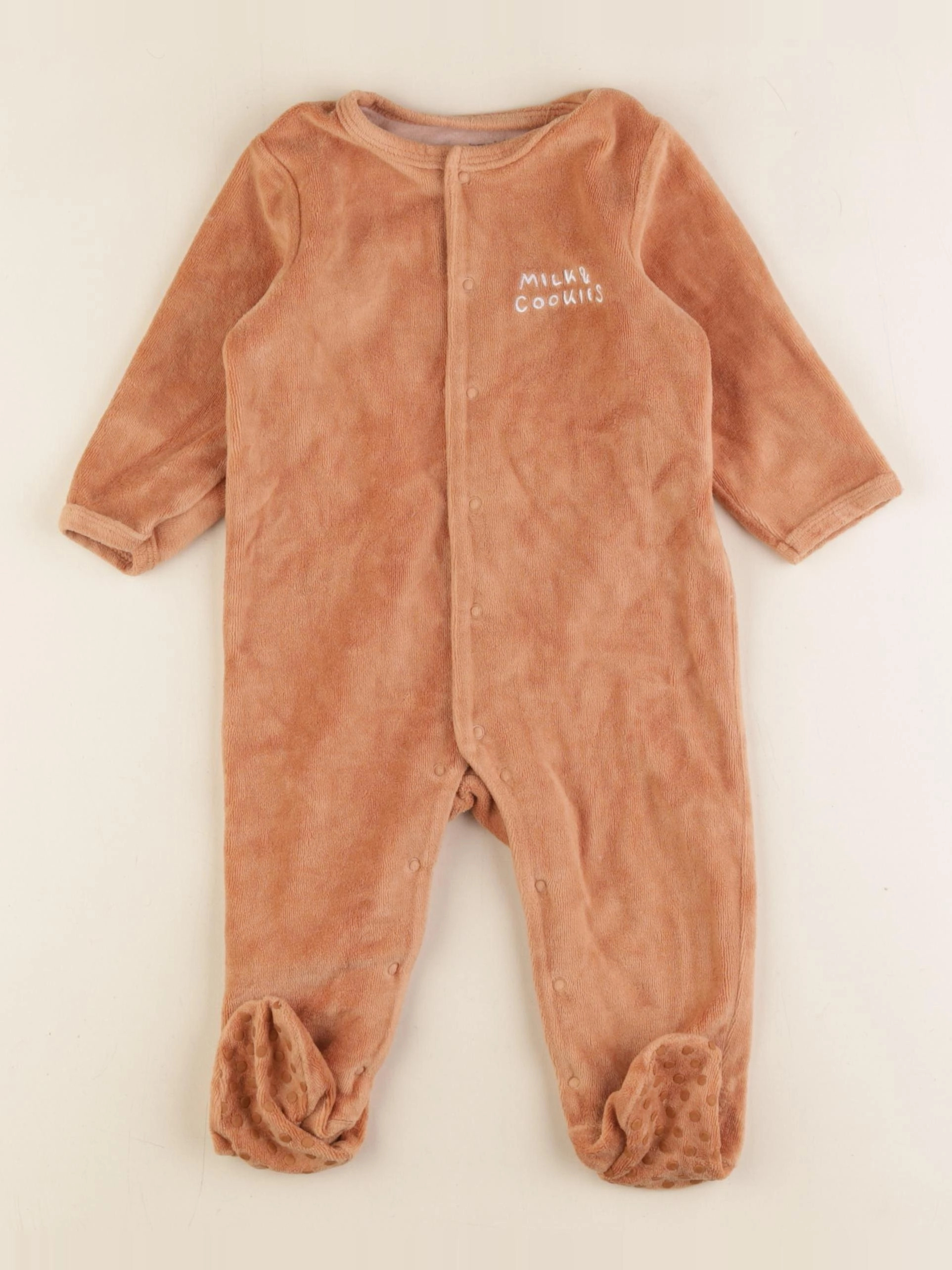 Vertbaudet - pyjama velours marron - 12 mois