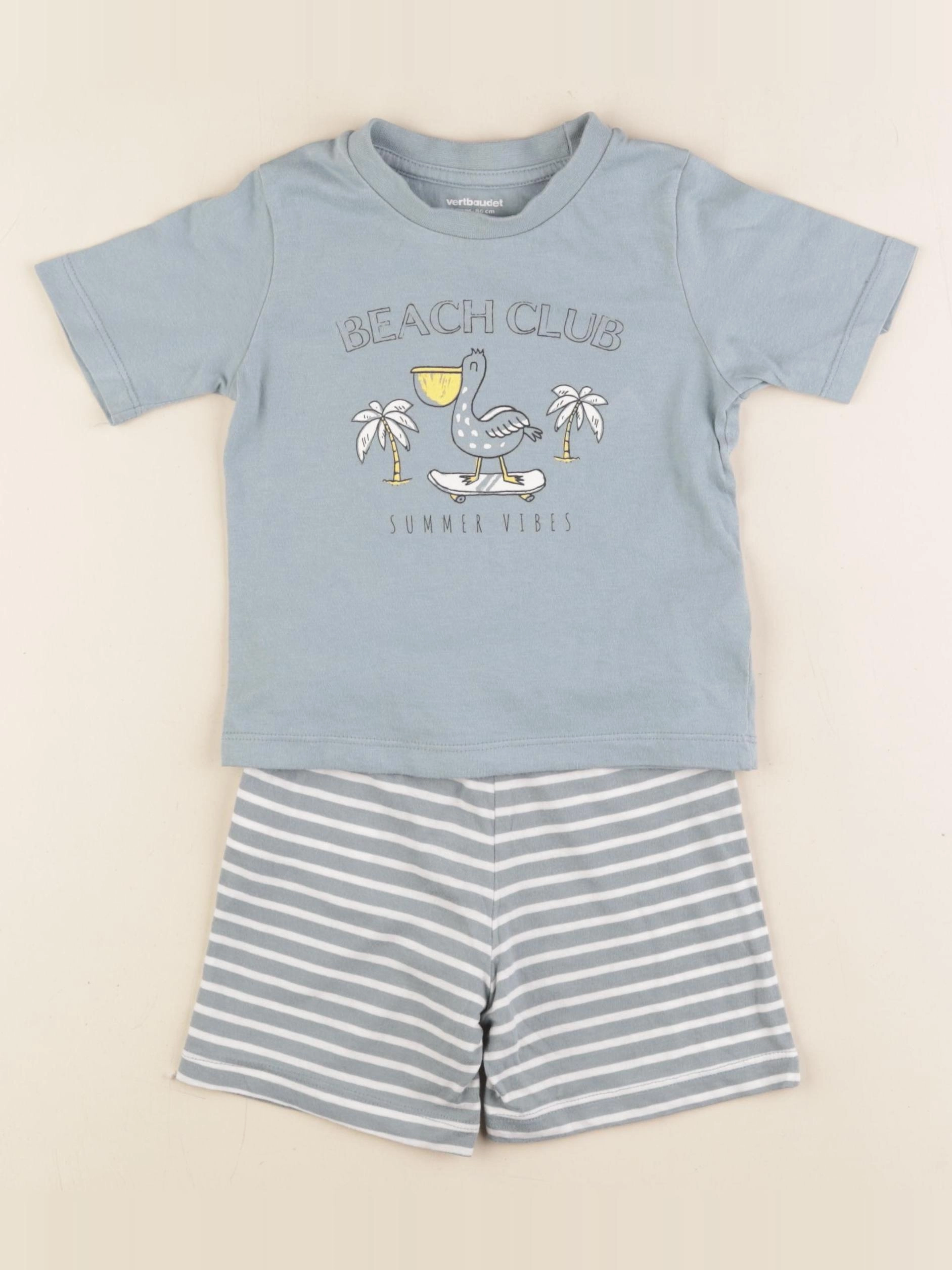 Vertbaudet - pyjama coton bleu - 2 ans