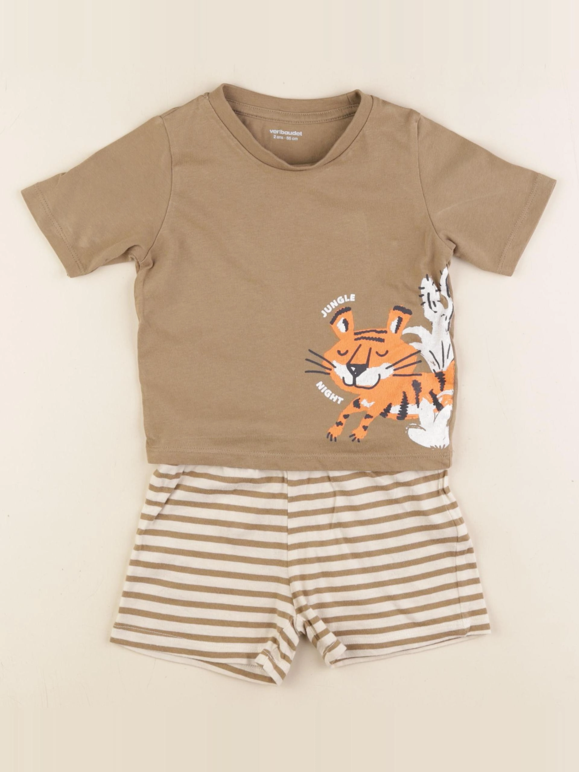 Vertbaudet - pyjama coton marron - 2 ans