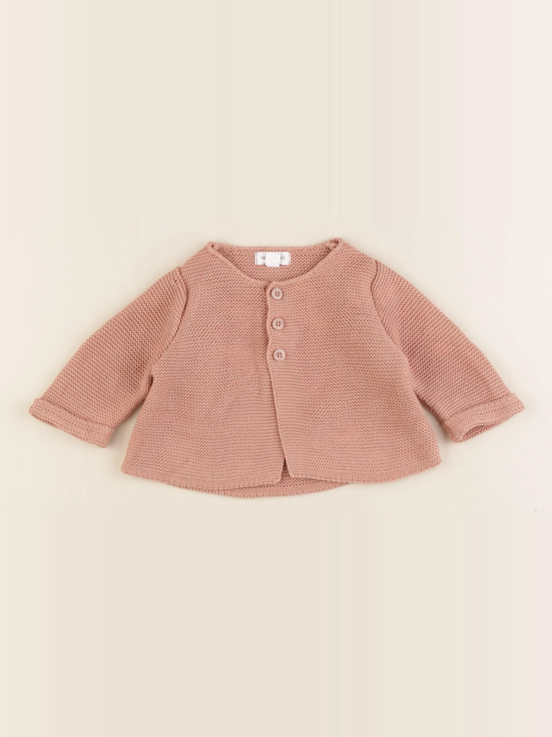 Vertbaudet - gilet rose - 1 mois