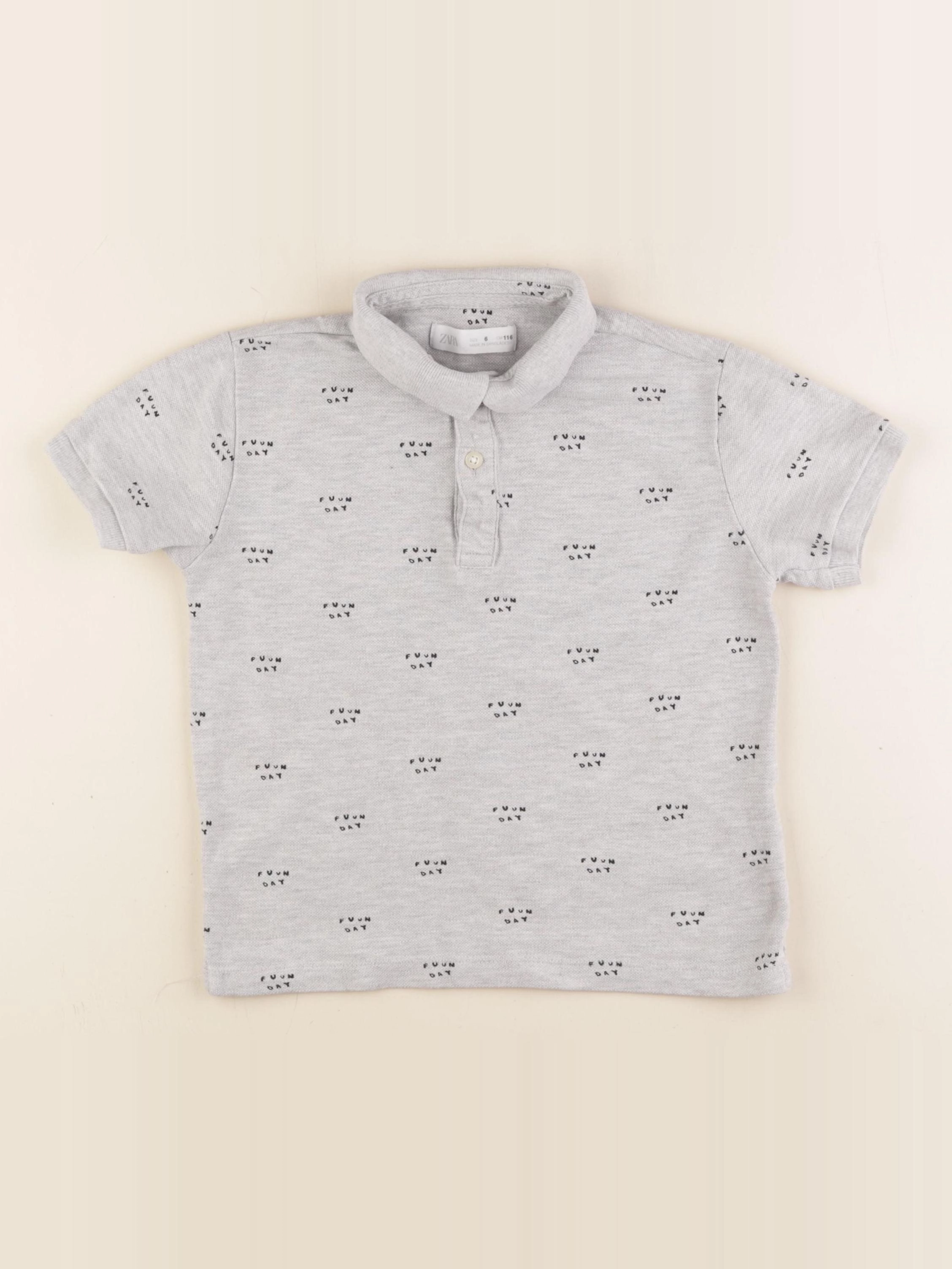 Zara - polo gris - 6 ans
