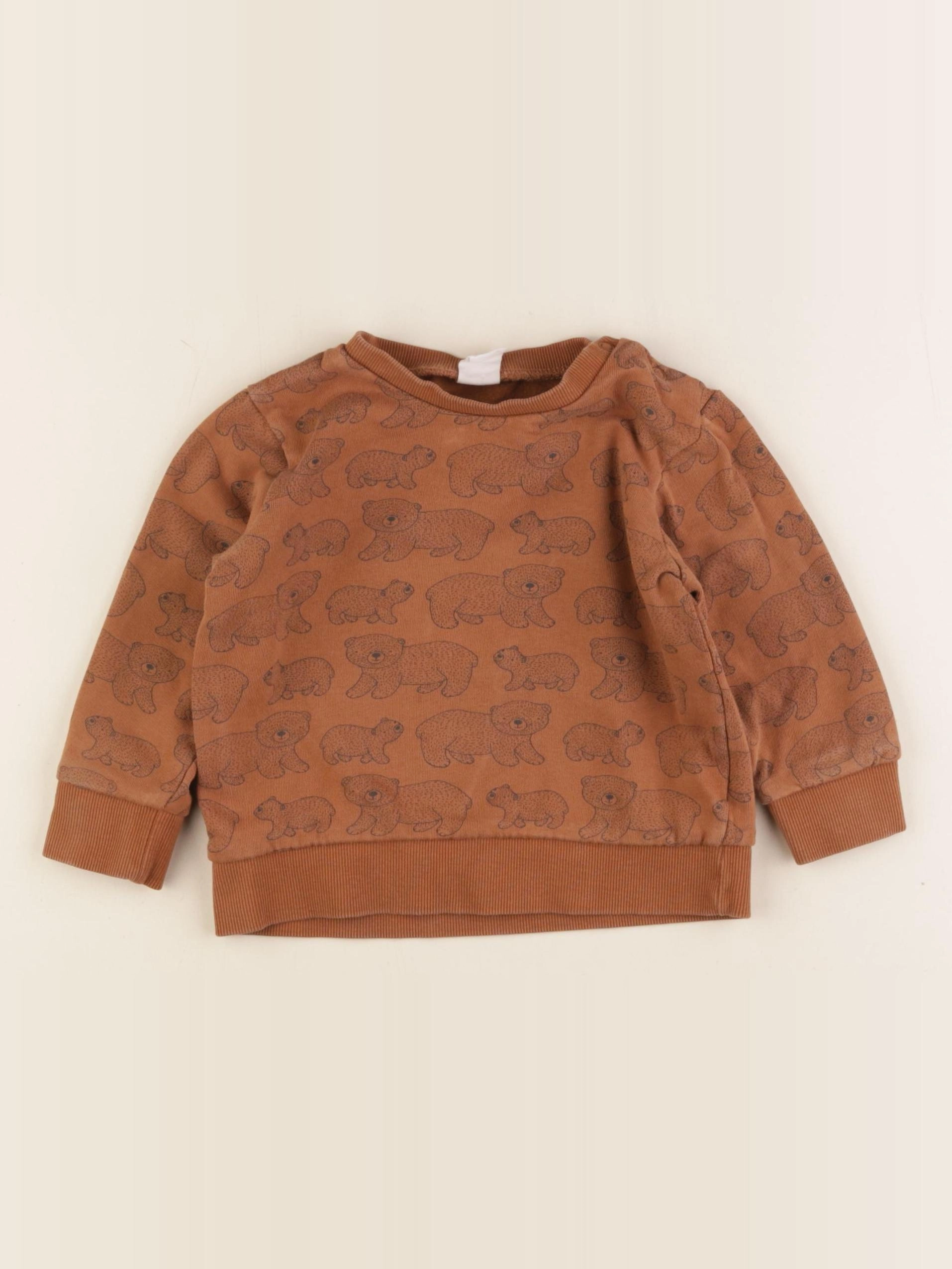 H&M - sweat marron - 12/18 mois