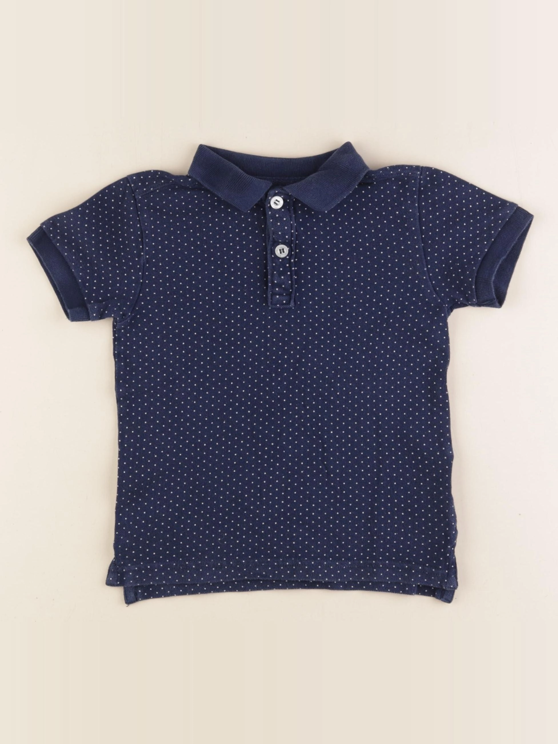 H&M - polo bleu - 2/4 ans