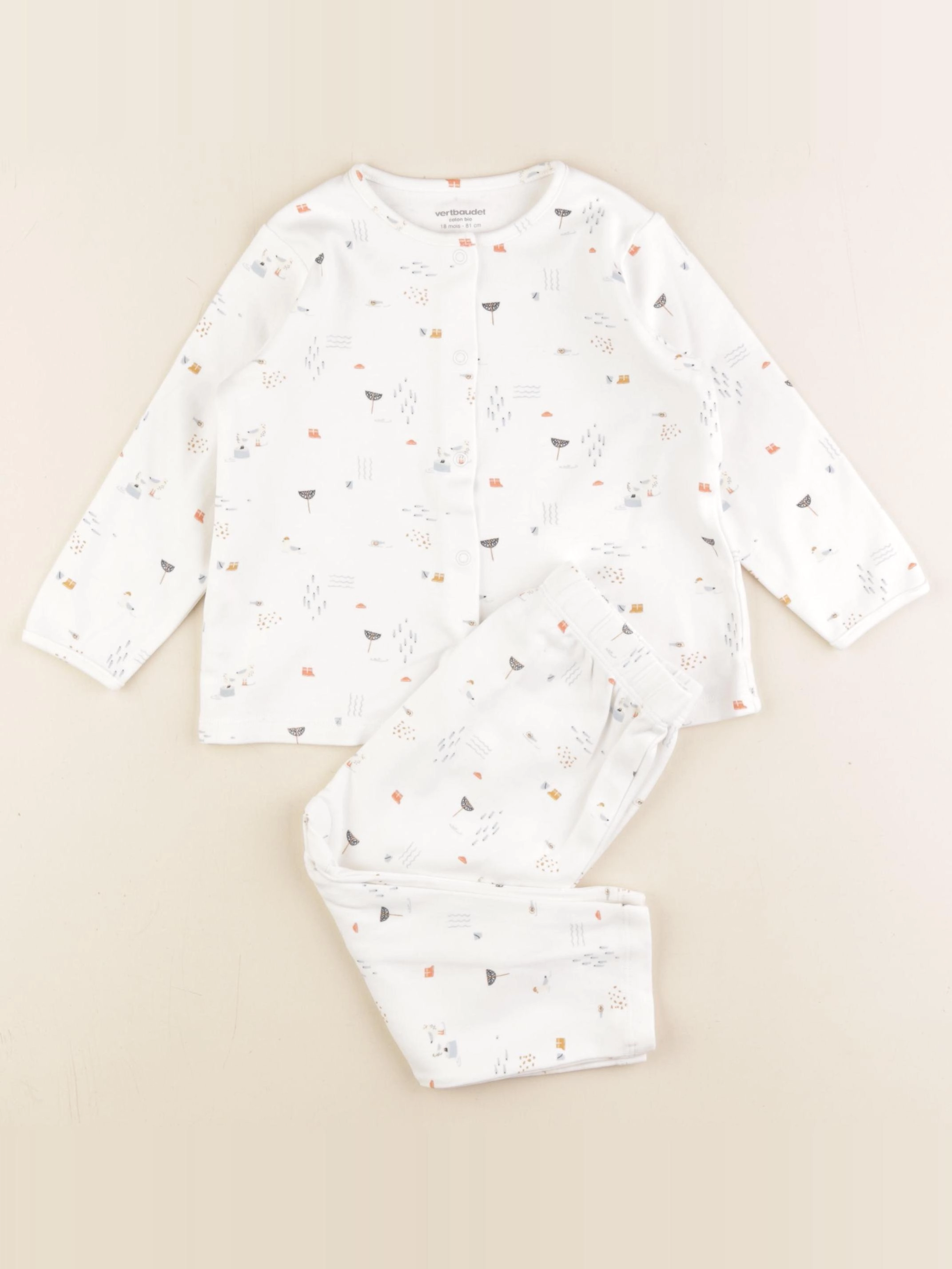 Vertbaudet - pyjama coton multicolore - 18 mois