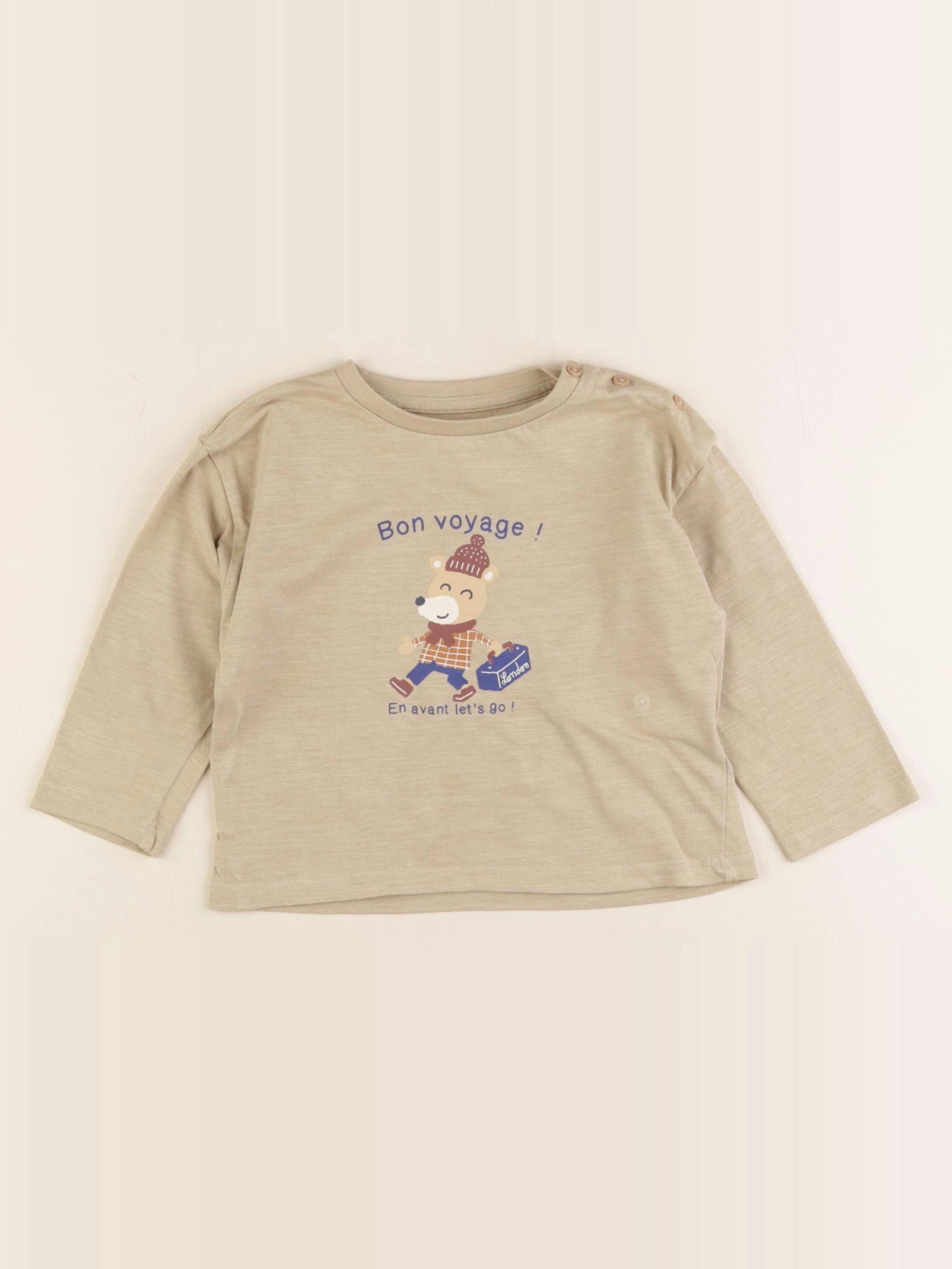 Vertbaudet - tee-shirt coton vert - 18 mois