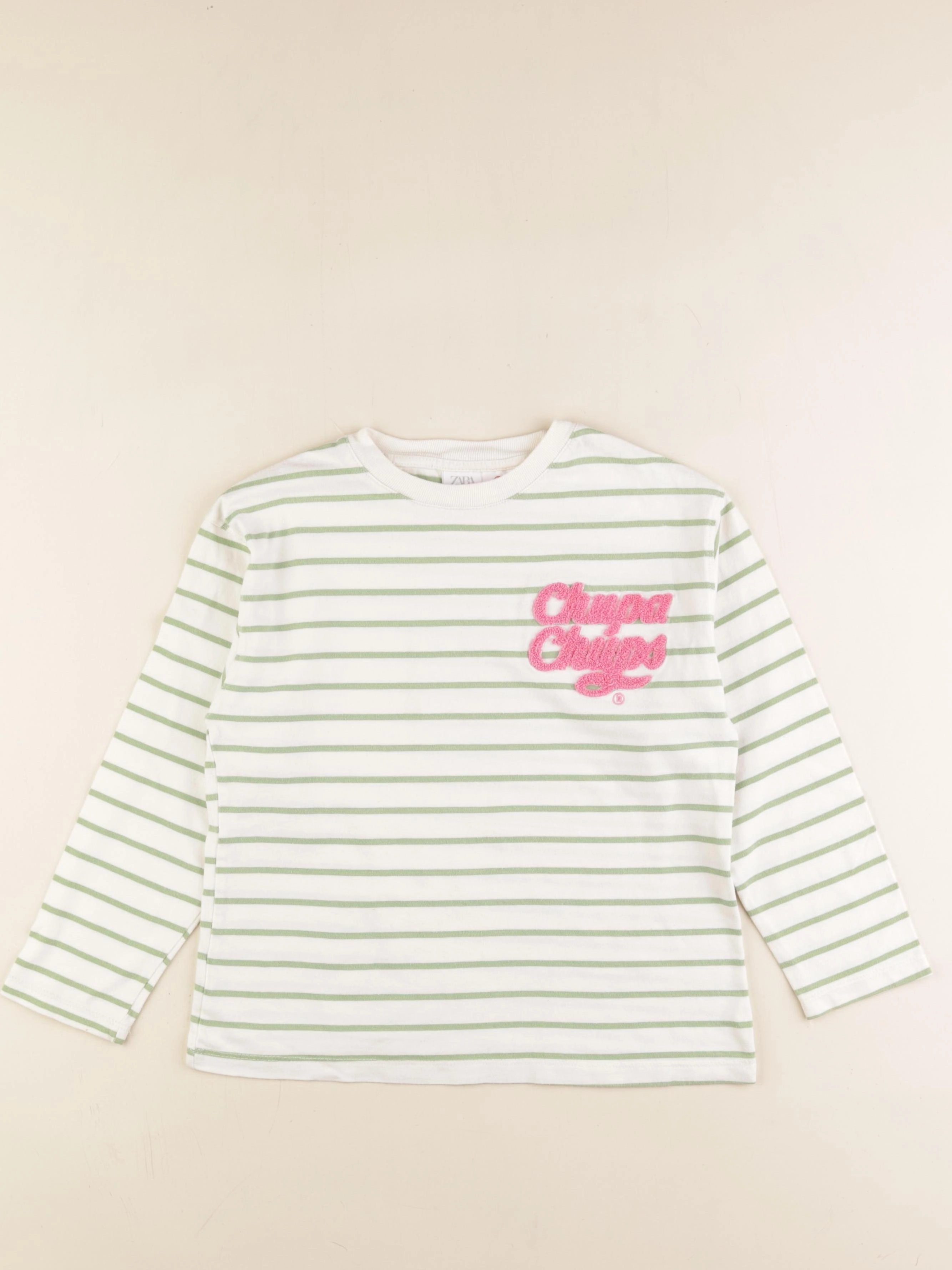 Zara - tee-shirt beige, vert - 8 ans
